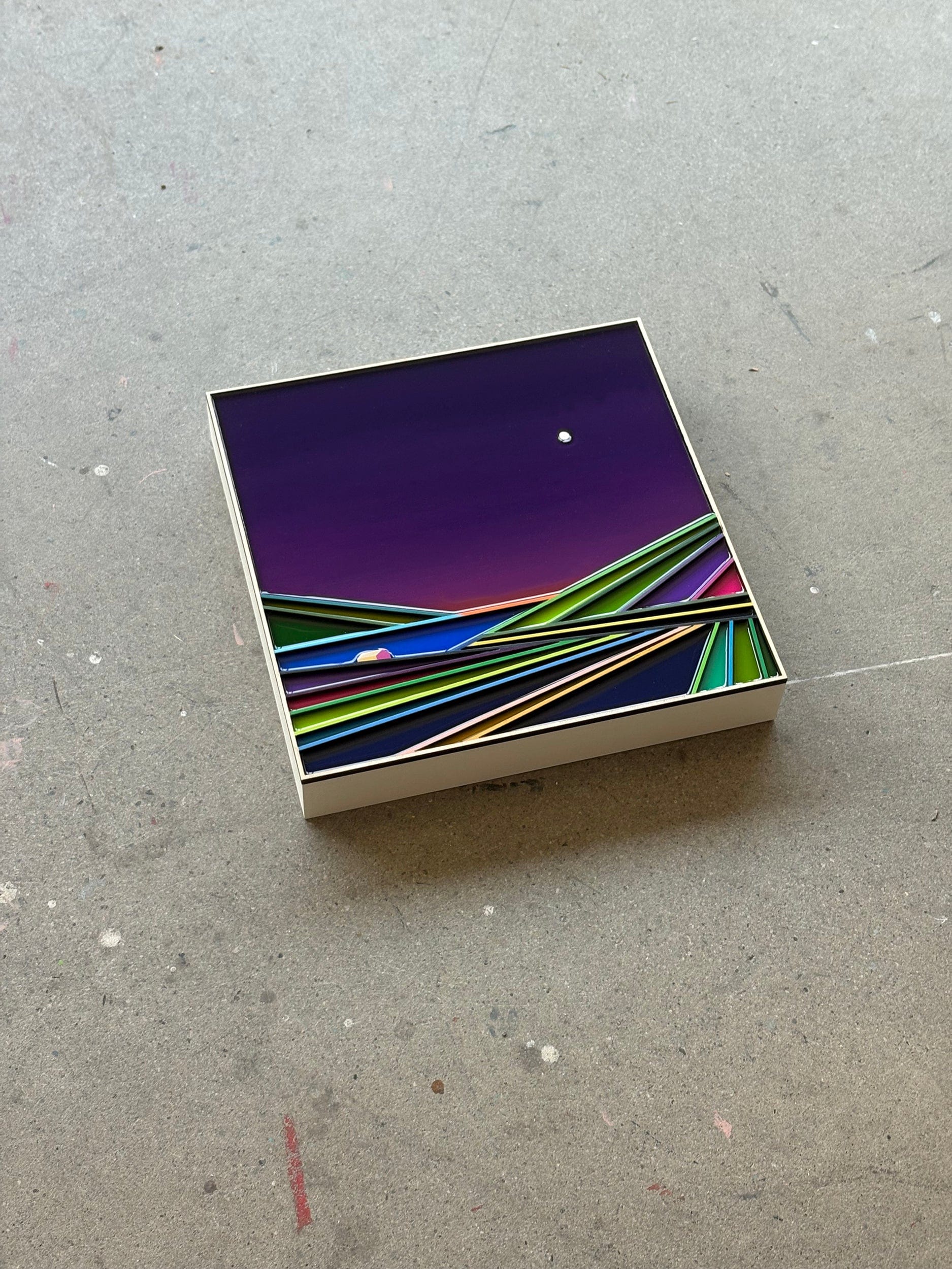 Patrick Déziel Oeuvre original - Techniques mixtes 12x12 Balade sous les étoiles