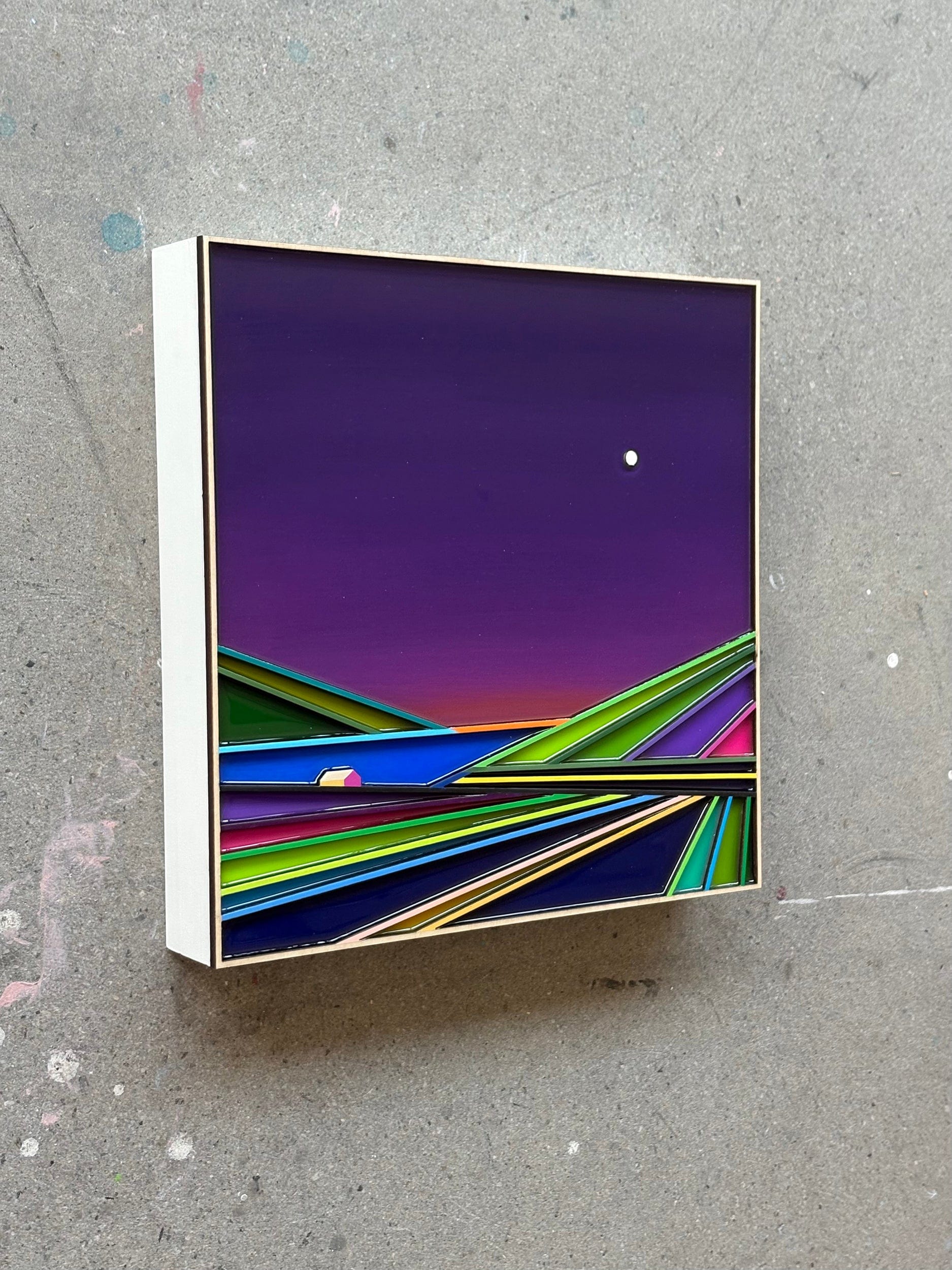 Patrick Déziel Oeuvre original - Techniques mixtes 12x12 Balade sous les étoiles