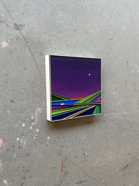 Patrick Déziel Oeuvre original - Techniques mixtes 12x12 Balade sous les étoiles