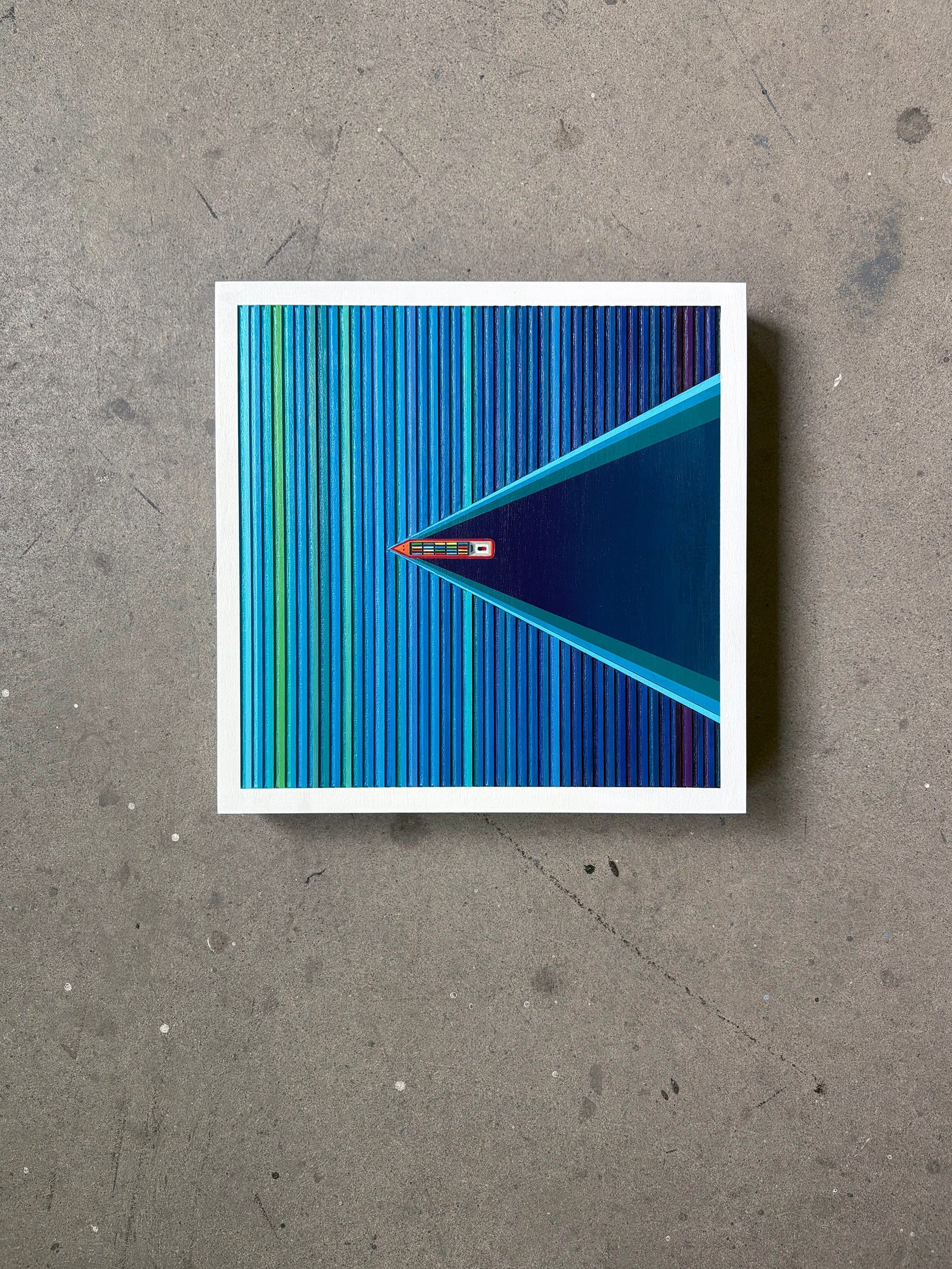 Patrick Déziel Oeuvre original - Techniques mixtes 12x12 Cargo