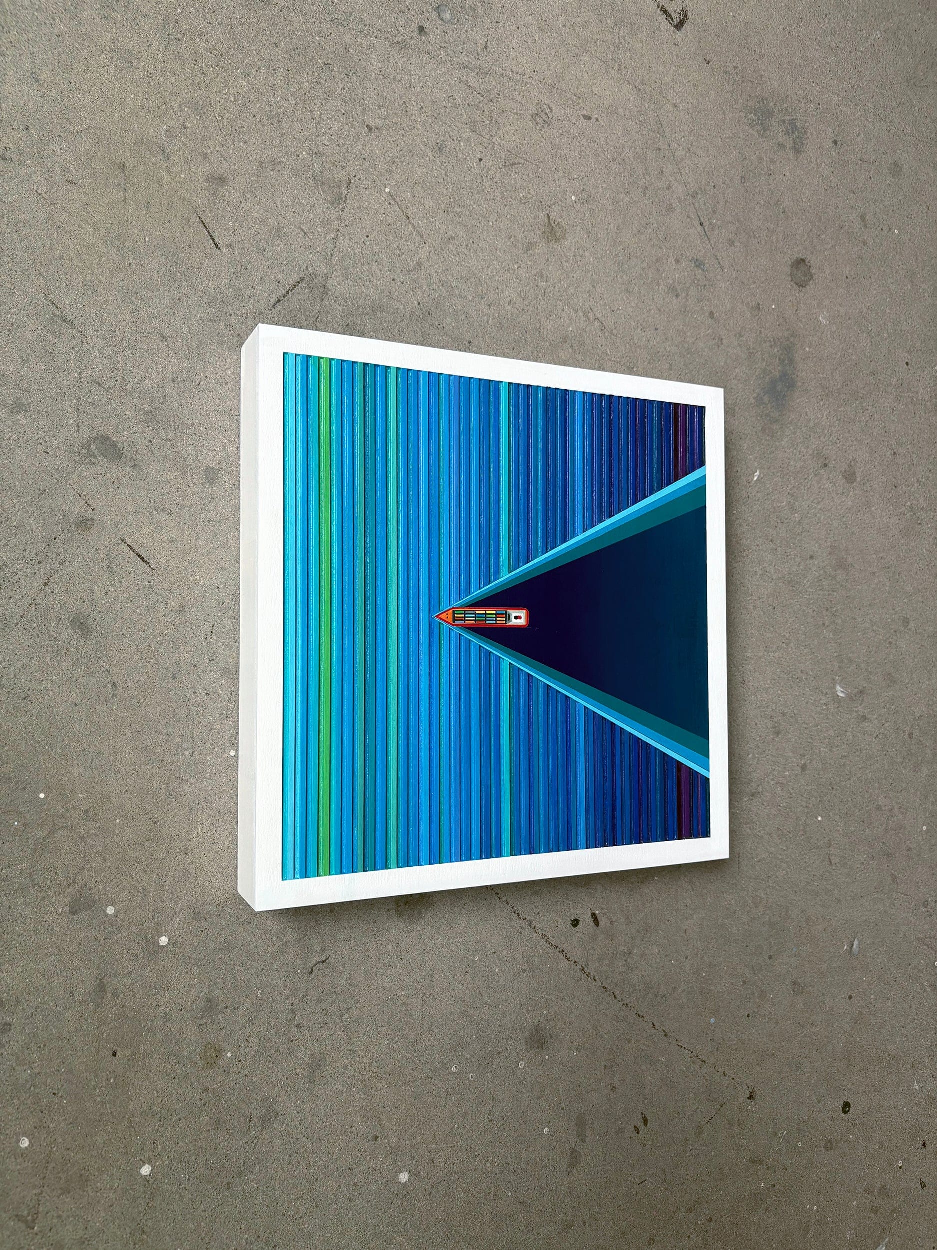 Patrick Déziel Oeuvre original - Techniques mixtes 12x12 Cargo