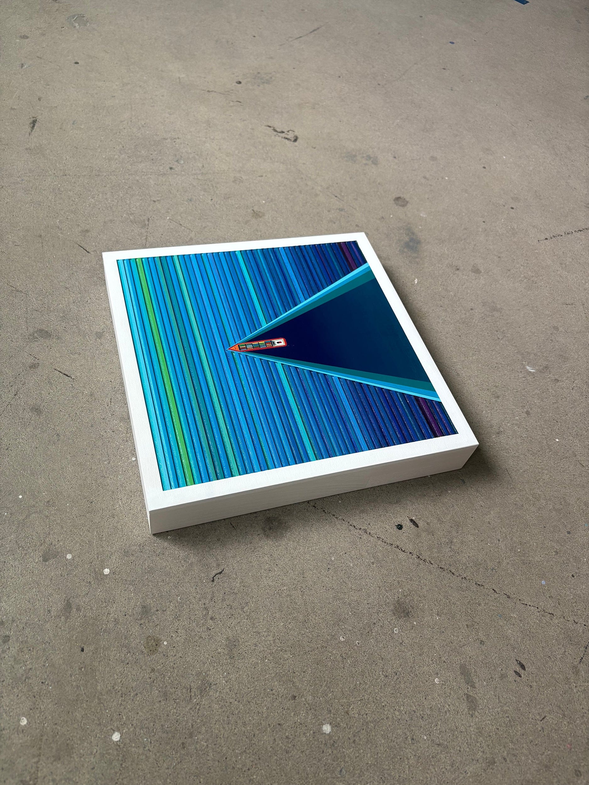 Patrick Déziel Oeuvre original - Techniques mixtes 12x12 Cargo