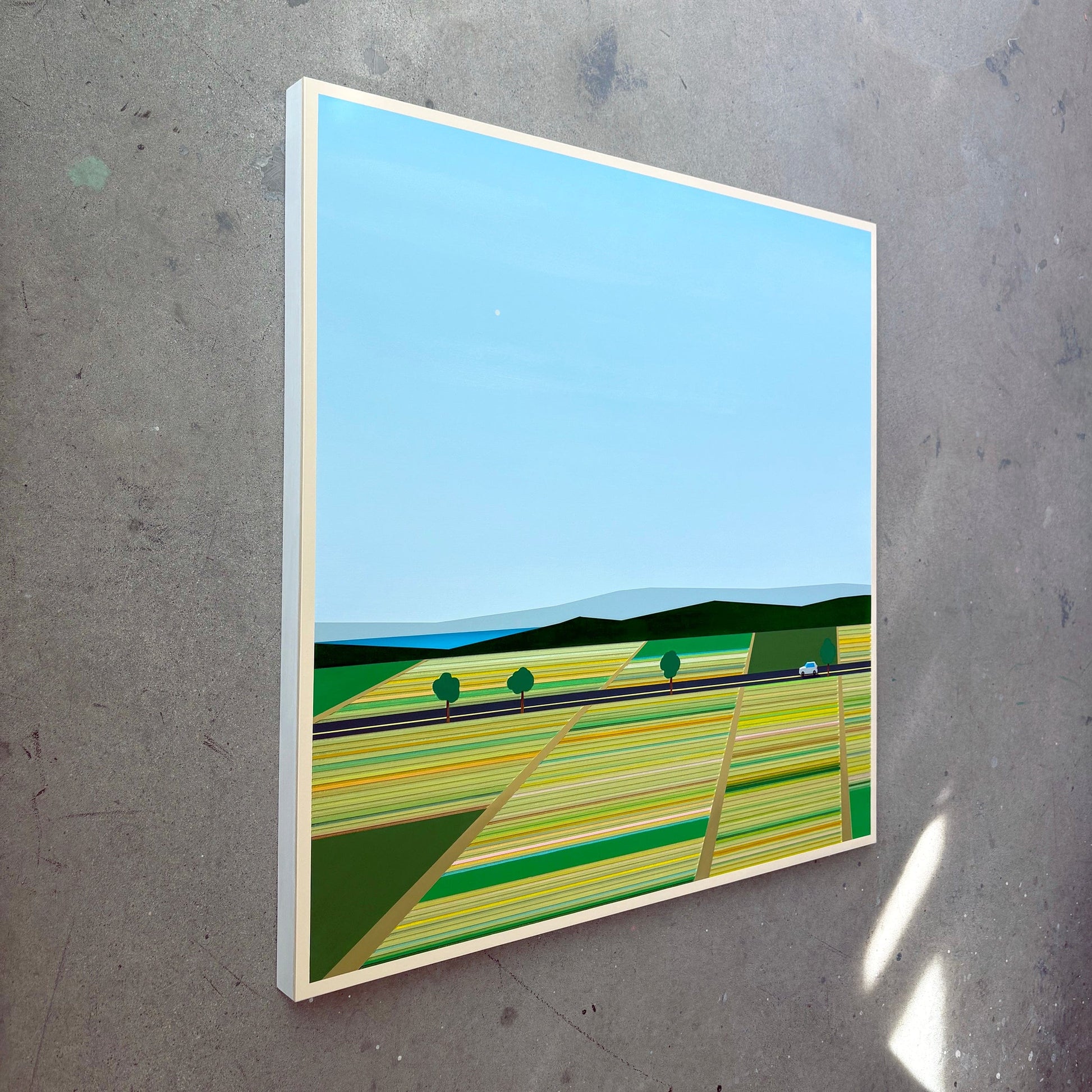 Patrick Déziel Oeuvre original - Techniques mixtes 36x36 Champs de l'ouest