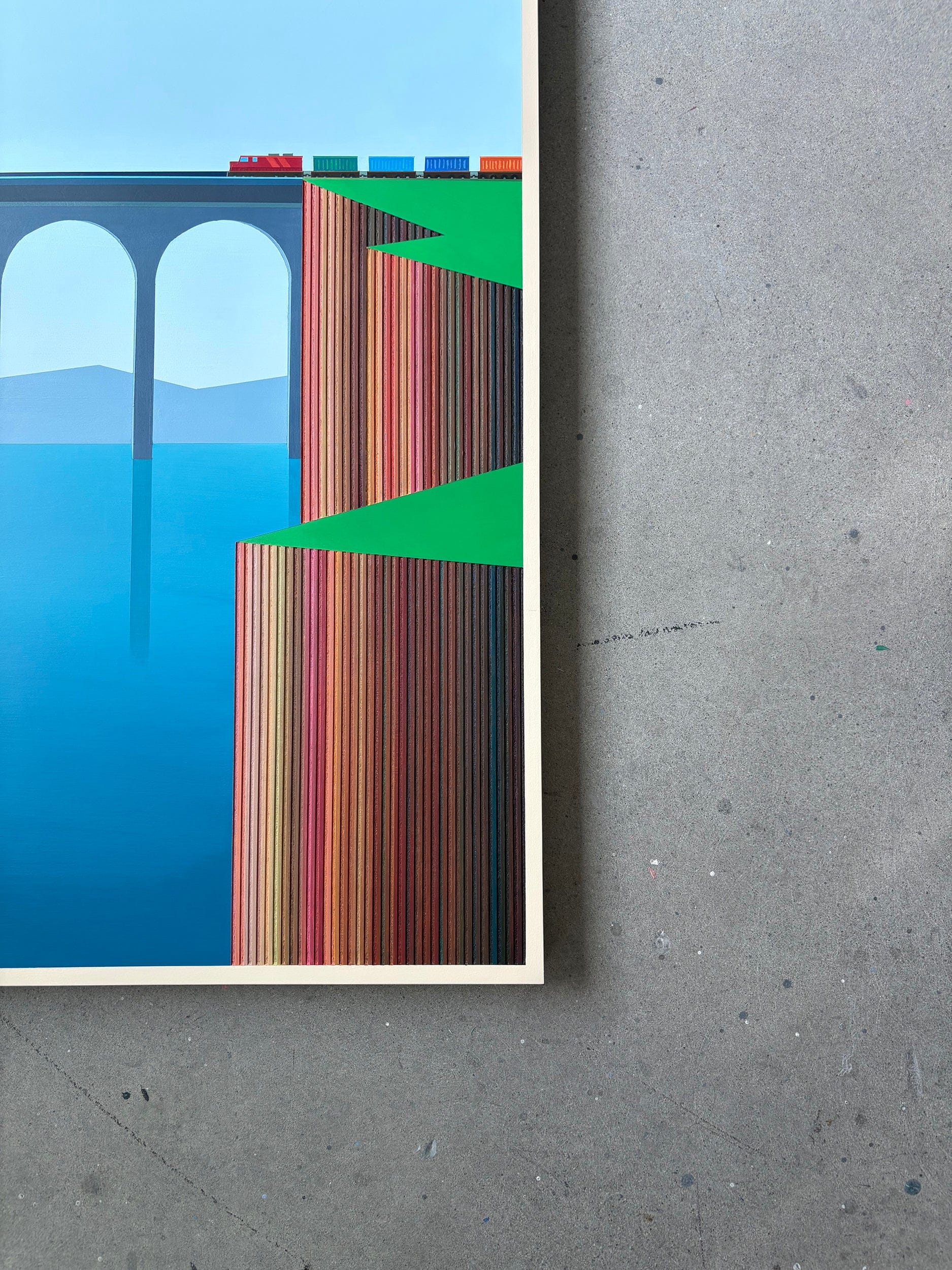 Patrick Déziel Oeuvre original - Techniques mixtes 36x36 D'une falaise à l'autre