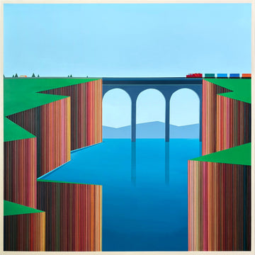 Patrick Déziel Oeuvre original - Techniques mixtes 36x36 D'une falaise à l'autre