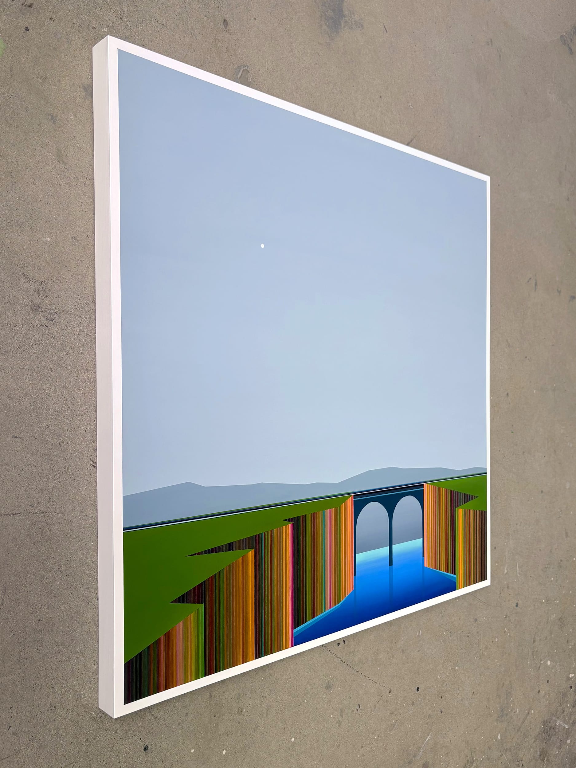 Patrick Déziel Oeuvre original - Techniques mixtes 36x36 Entre deux rives
