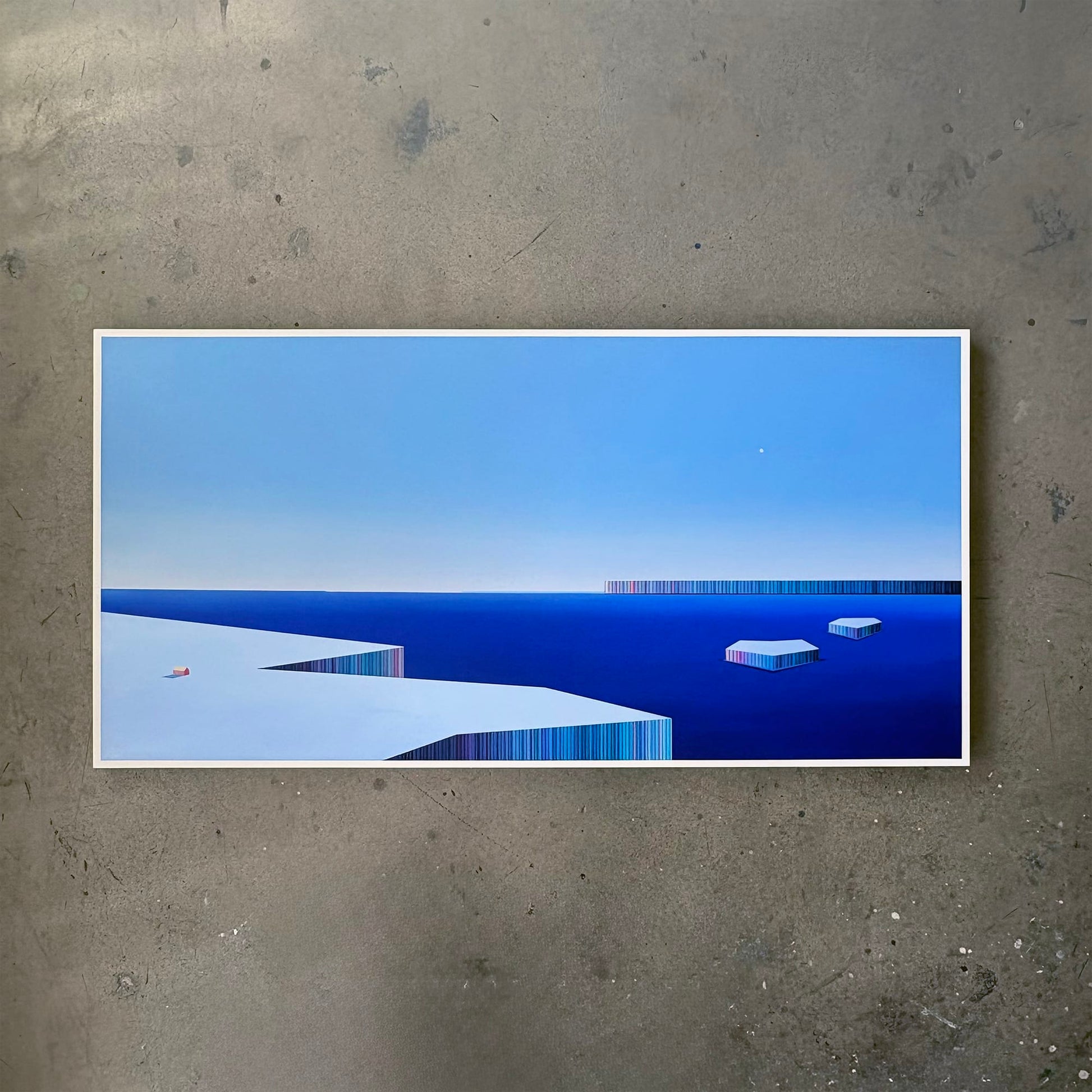 Patrick Déziel Oeuvre original - Techniques mixtes 30x60 Faille de glace