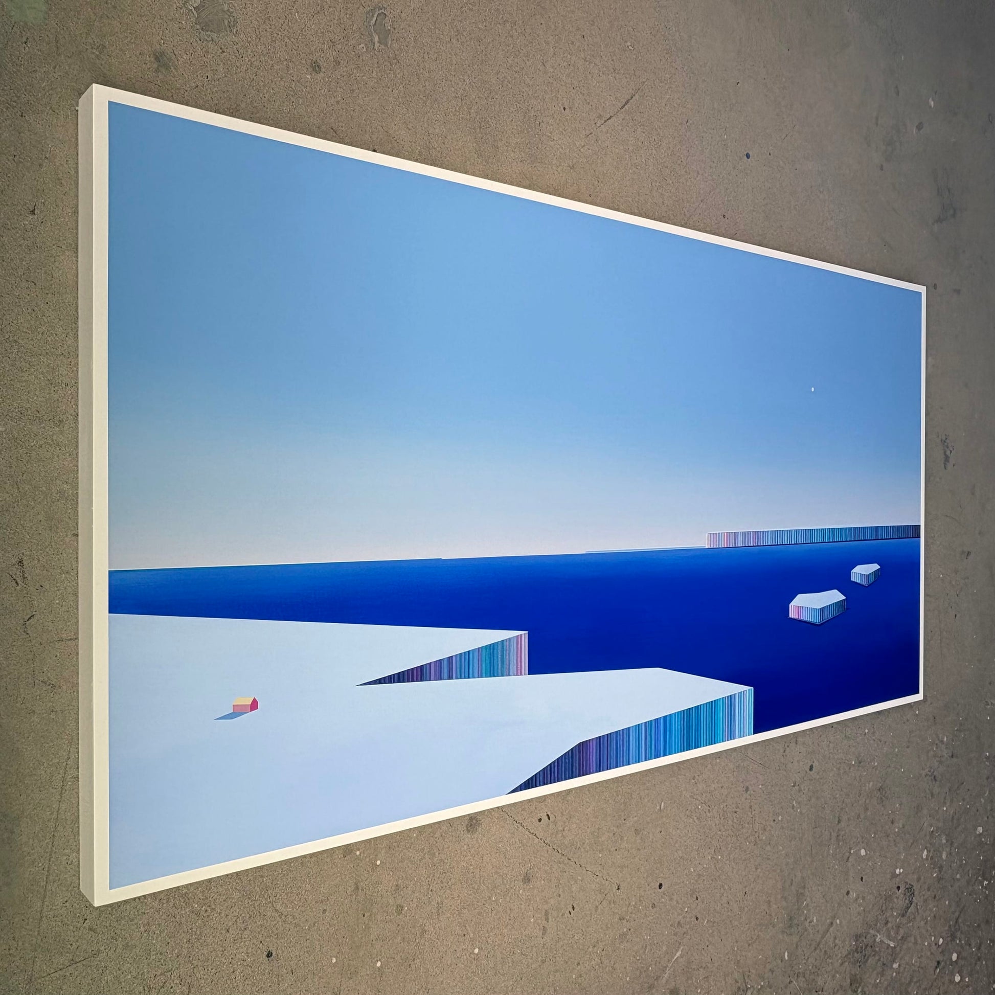 Patrick Déziel Oeuvre original - Techniques mixtes 30x60 Faille de glace
