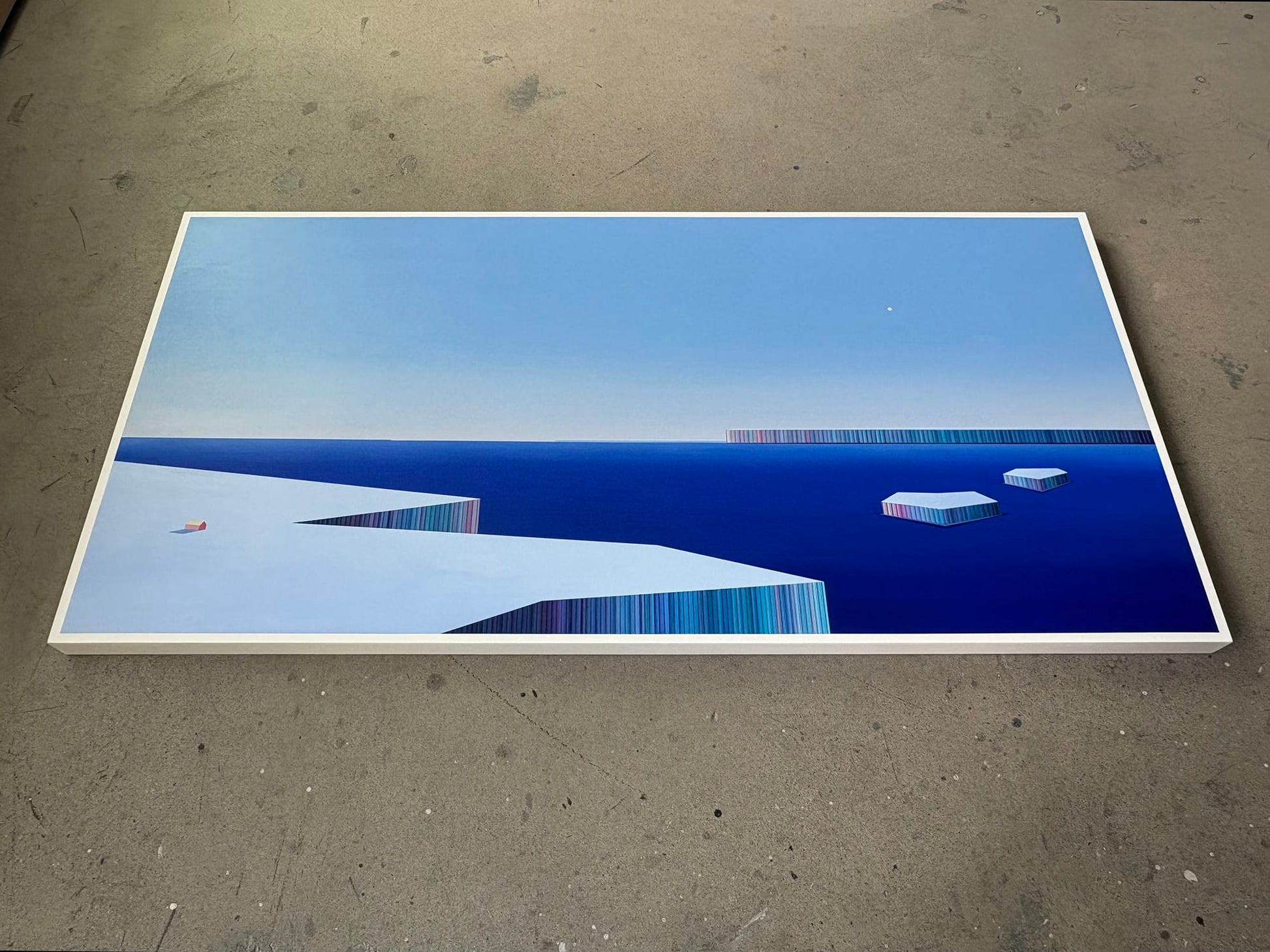 Patrick Déziel Oeuvre original - Techniques mixtes 30x60 Faille de glace