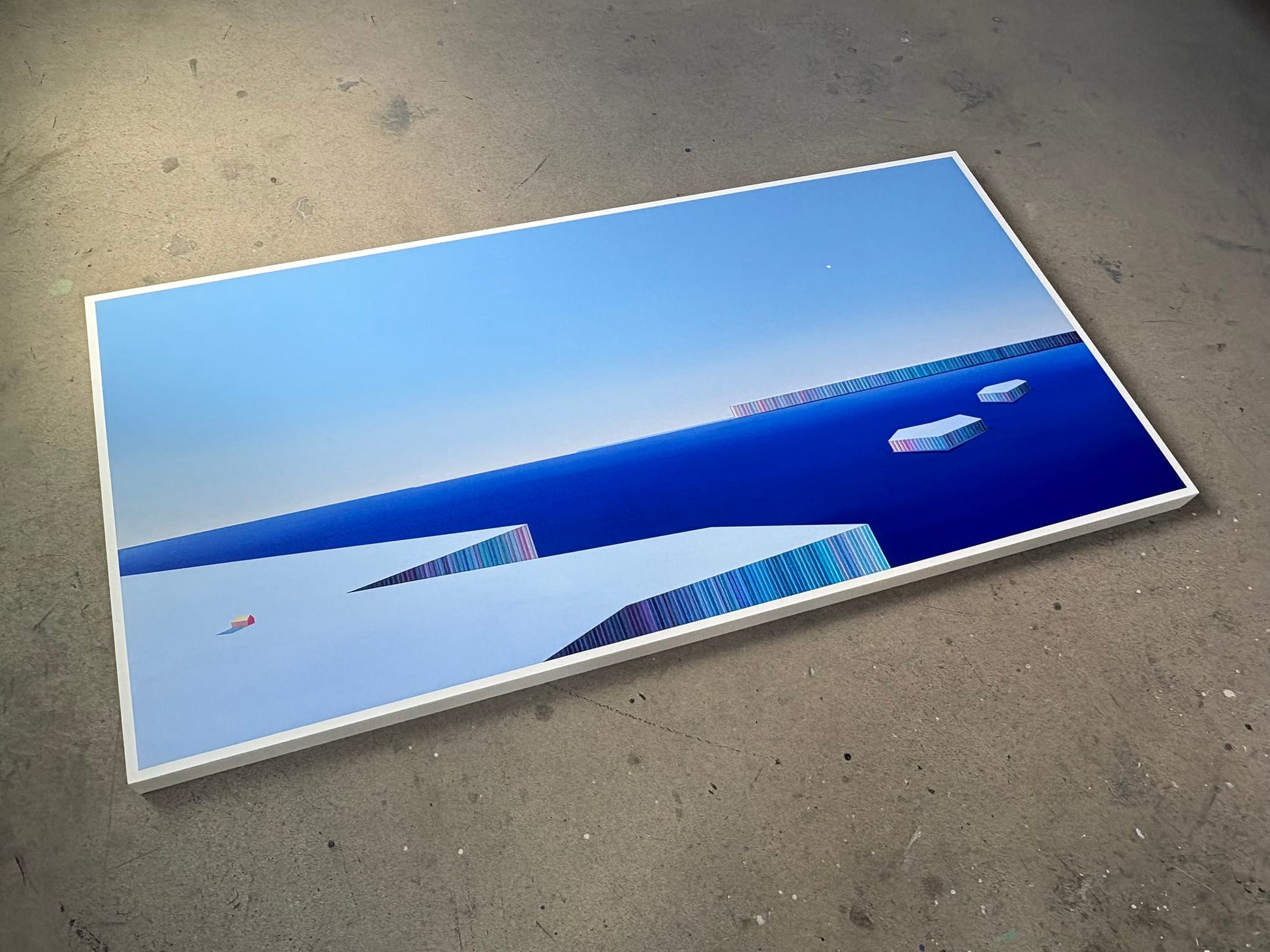 Patrick Déziel Oeuvre original - Techniques mixtes 30x60 Faille de glace