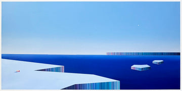 Patrick Déziel Oeuvre original - Techniques mixtes 30x60 Faille de glace