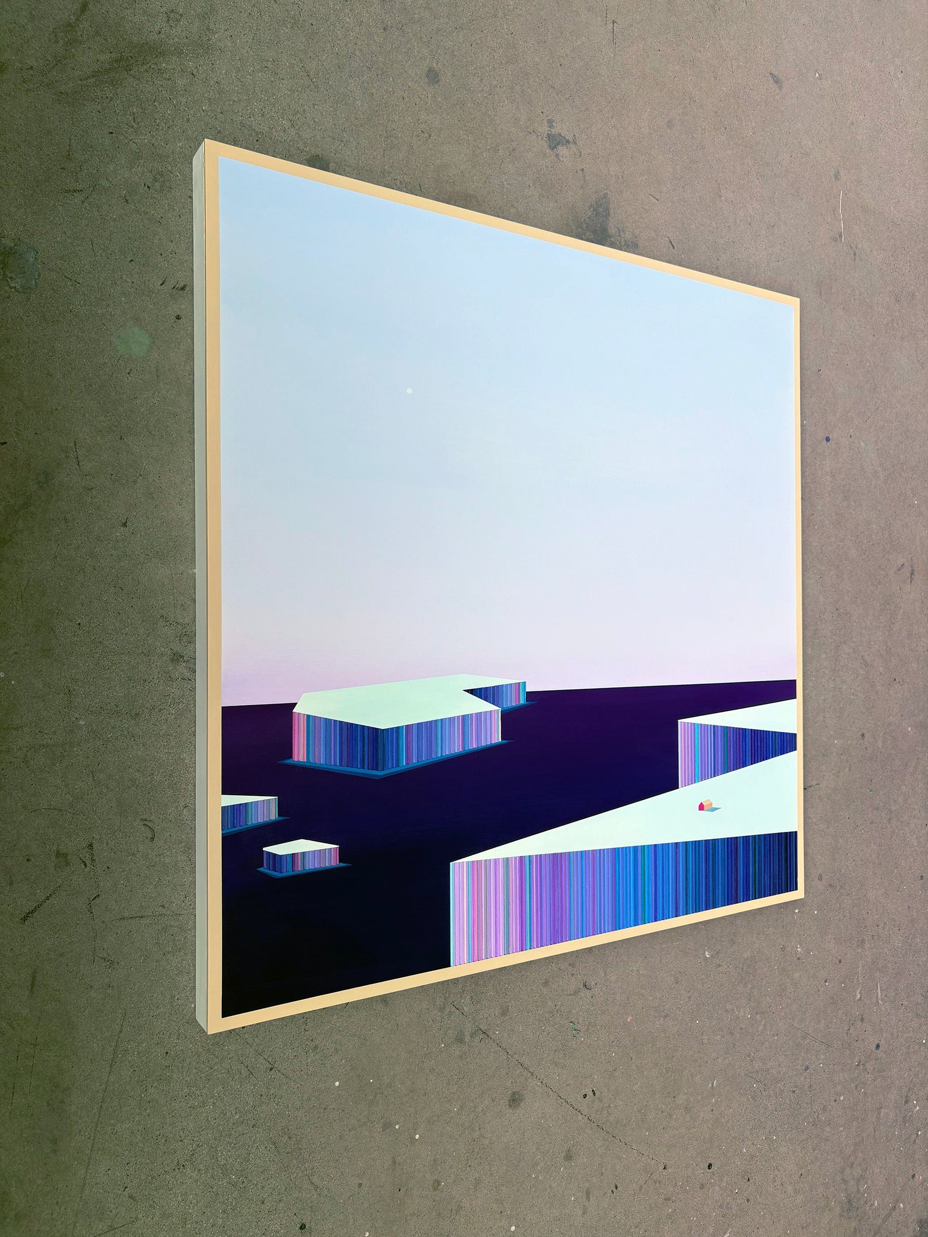 Patrick Déziel Oeuvre original - Techniques mixtes 36x36 Les icebergs