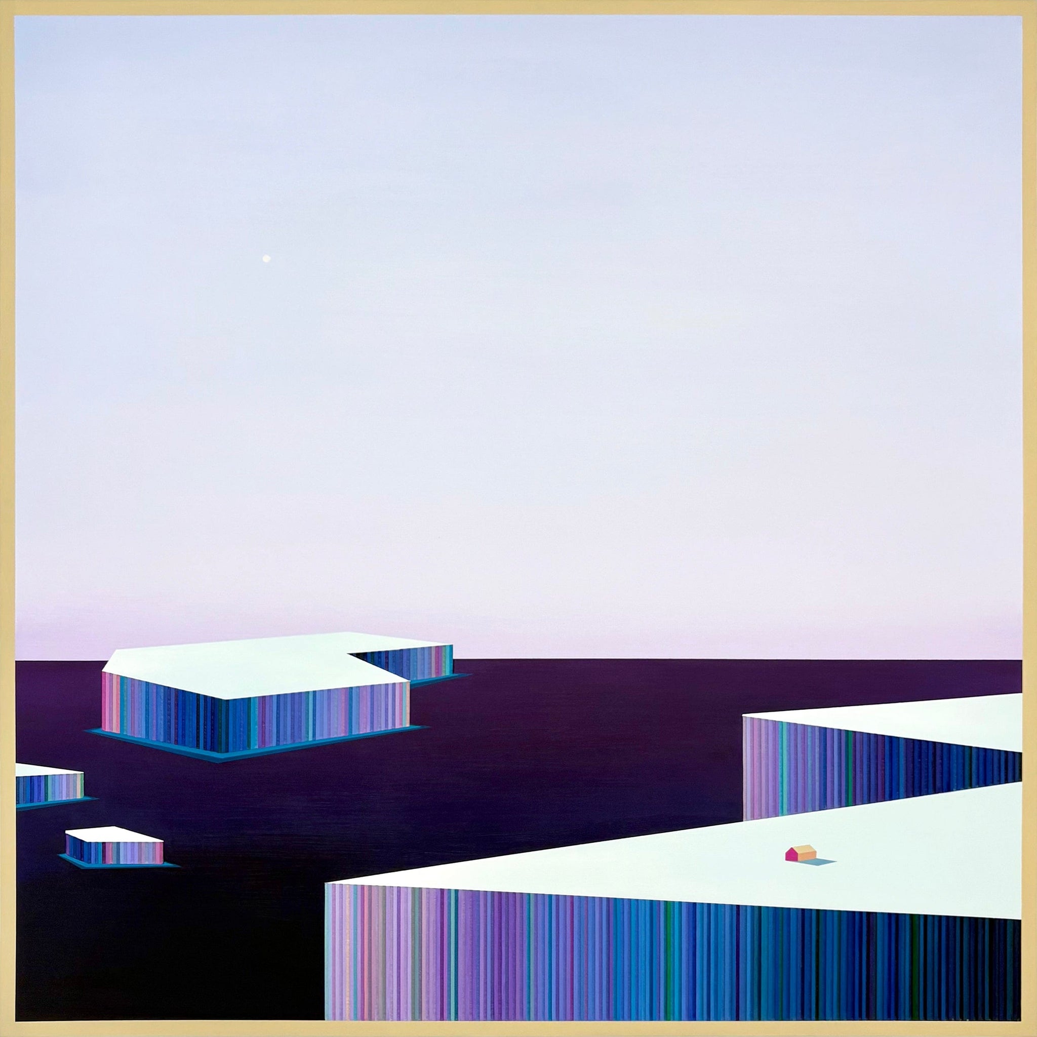 Patrick Déziel Oeuvre original - Techniques mixtes 36x36 Les icebergs