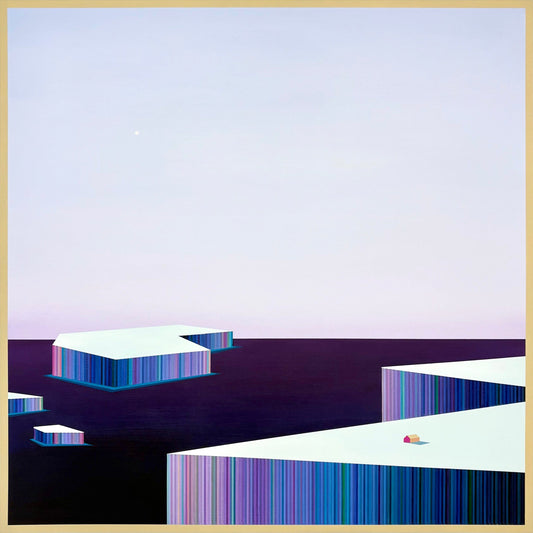 Patrick Déziel Oeuvre original - Techniques mixtes 36x36 Les icebergs