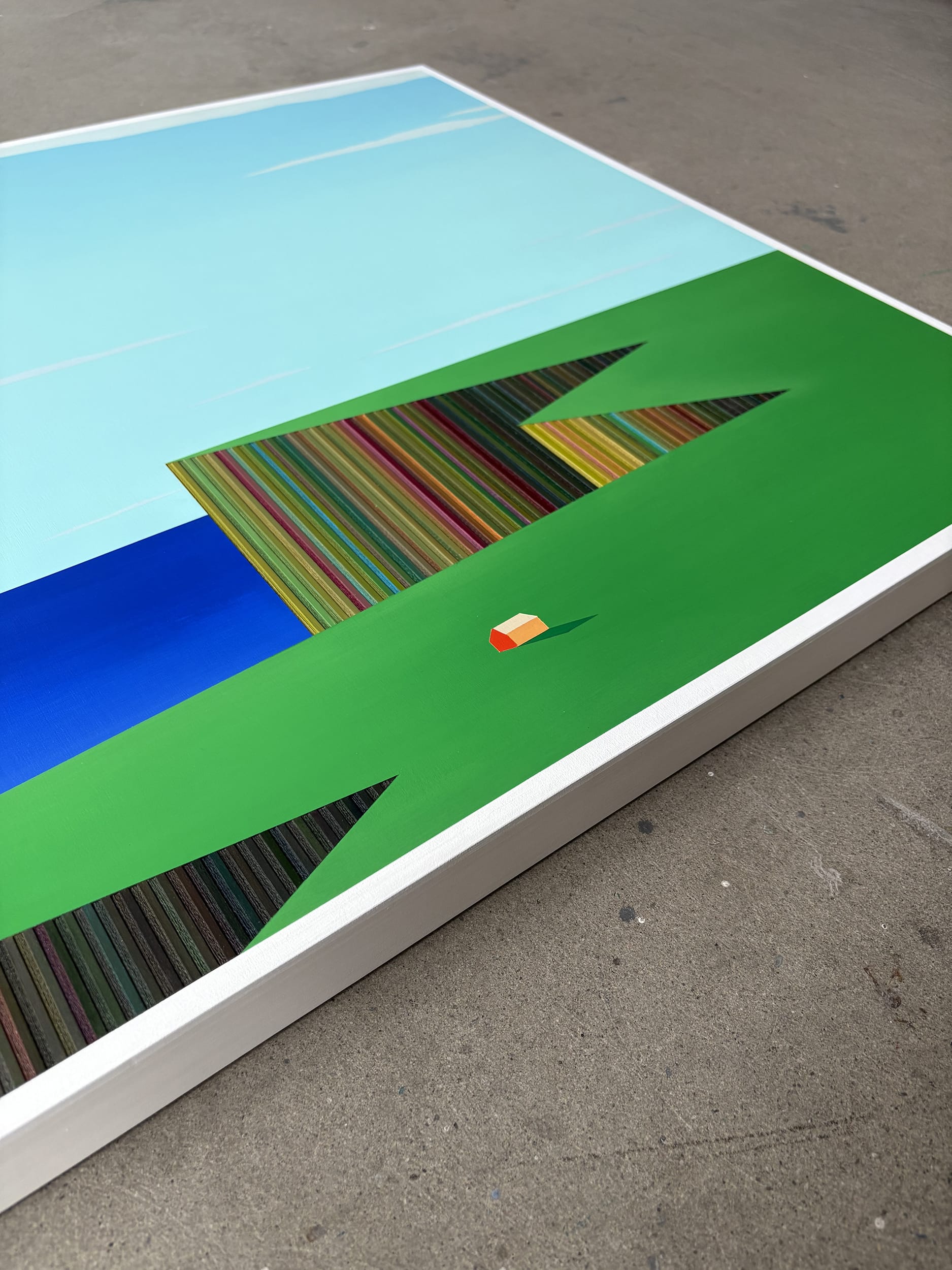 Patrick Déziel Oeuvre original - Techniques mixtes 30x60 Les ravins du littoral