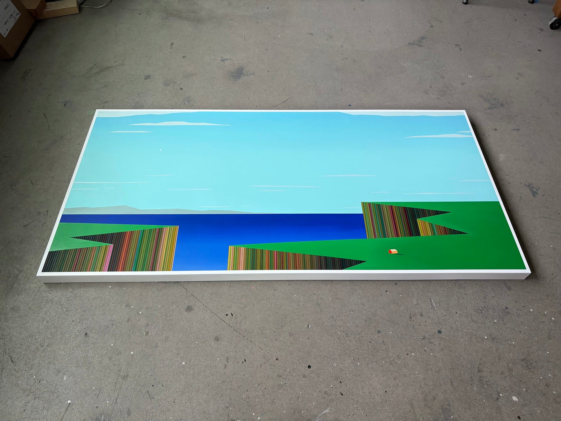 Patrick Déziel Oeuvre original - Techniques mixtes 30x60 Les ravins du littoral