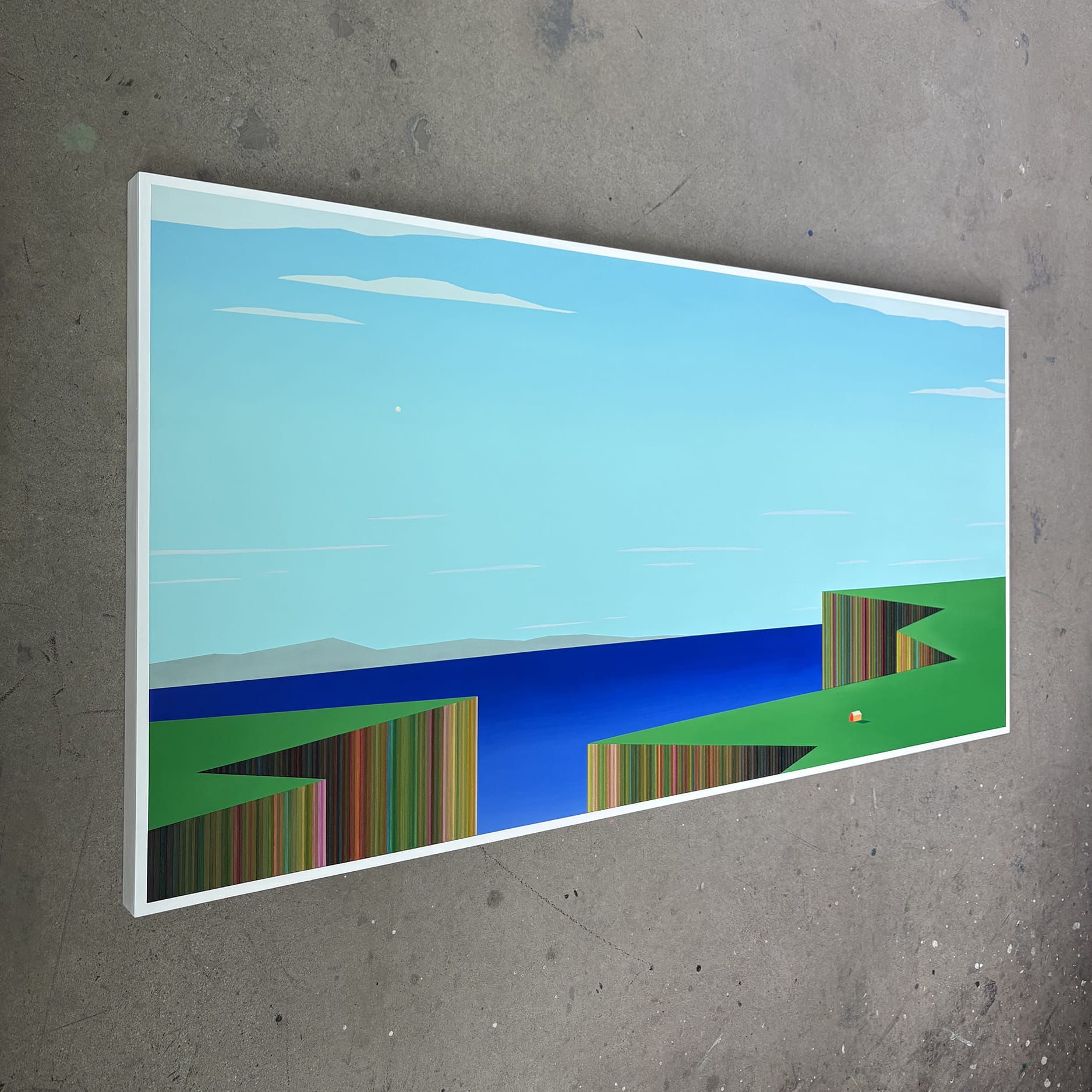 Patrick Déziel Oeuvre original - Techniques mixtes 30x60 Les ravins du littoral