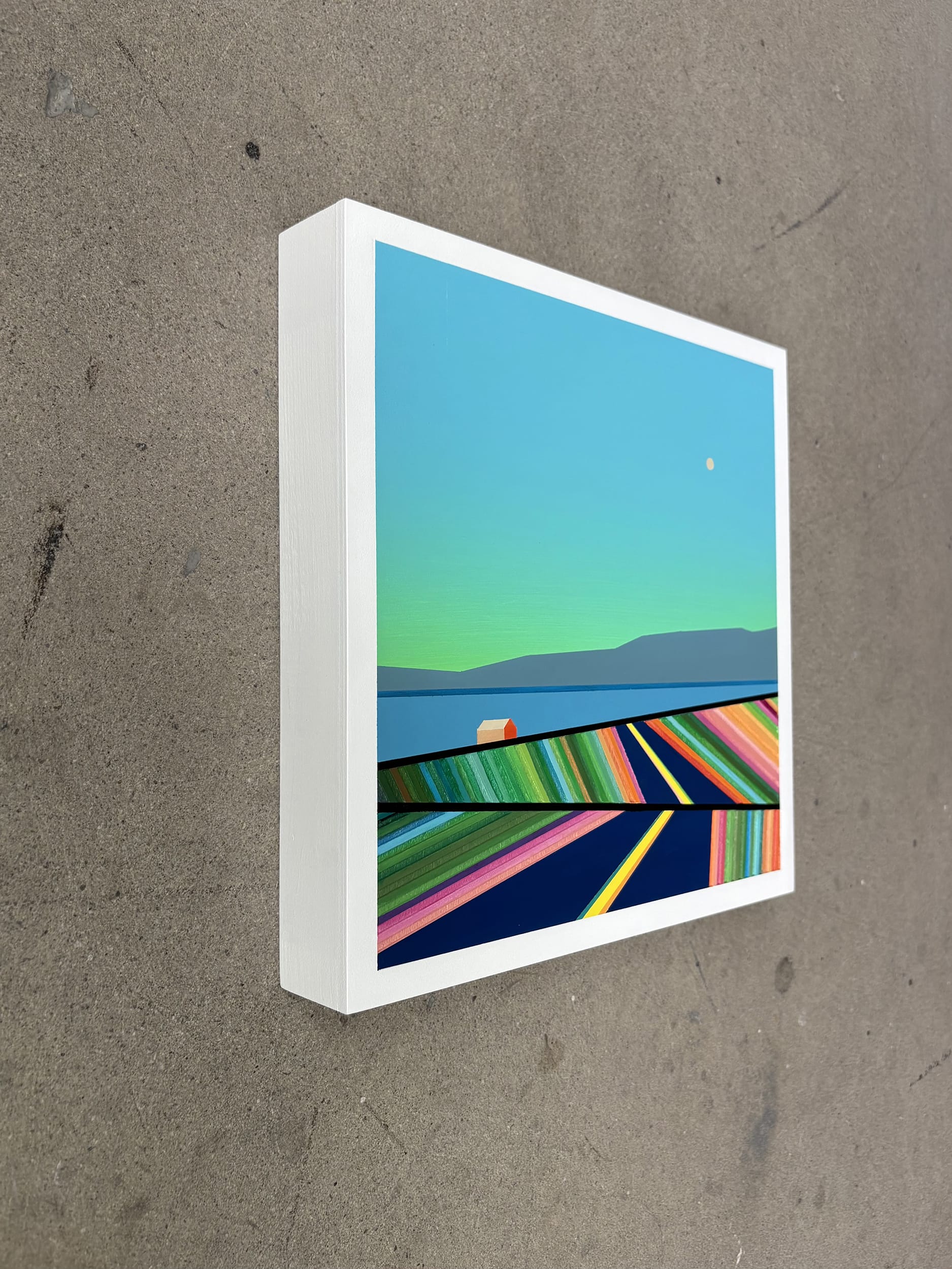 Patrick Déziel Oeuvre original - Techniques mixtes 12x12 Lumière riveraine