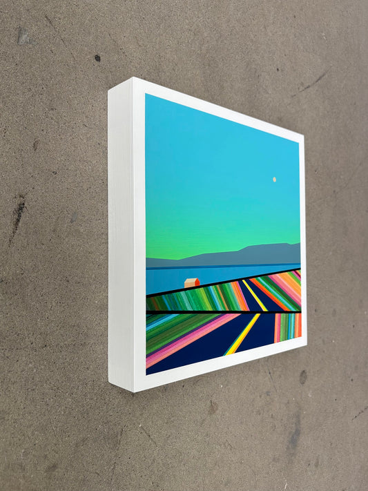 Patrick Déziel Oeuvre original - Techniques mixtes 12x12 Lumière riveraine