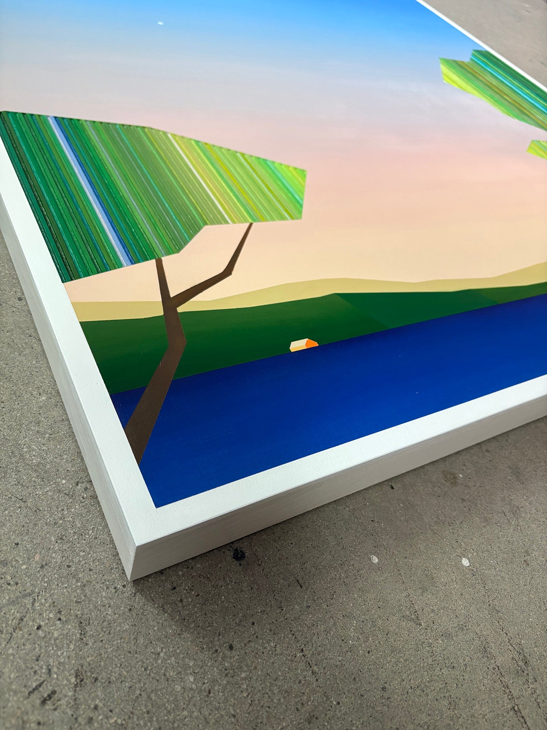 Patrick Déziel Oeuvre original - Techniques mixtes 36x36 Mémoires de vacances