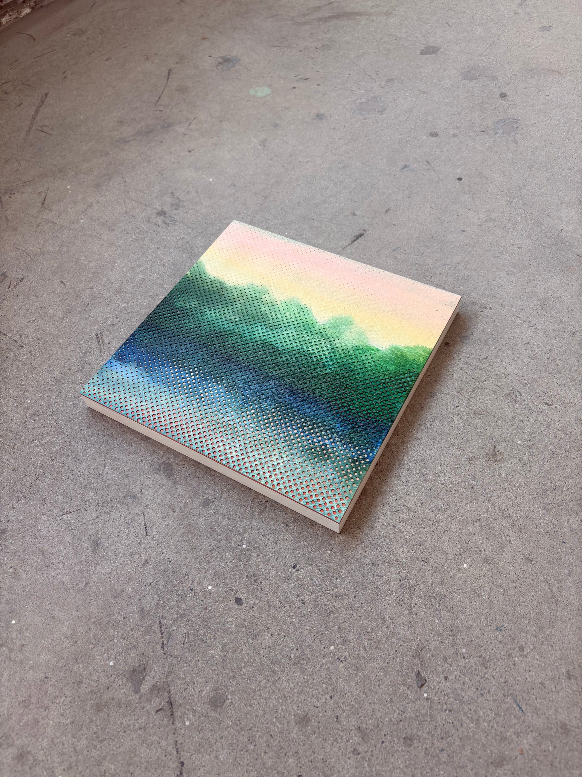 Patrick Déziel Oeuvre original - Techniques mixtes 12x12 Miroir sur l'étang