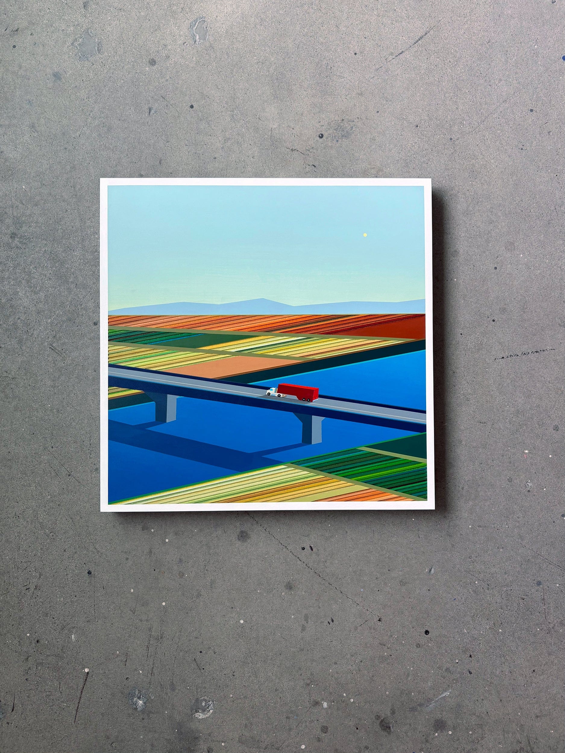 Patrick Déziel Oeuvre original - Techniques mixtes 24x24 Passage de jour