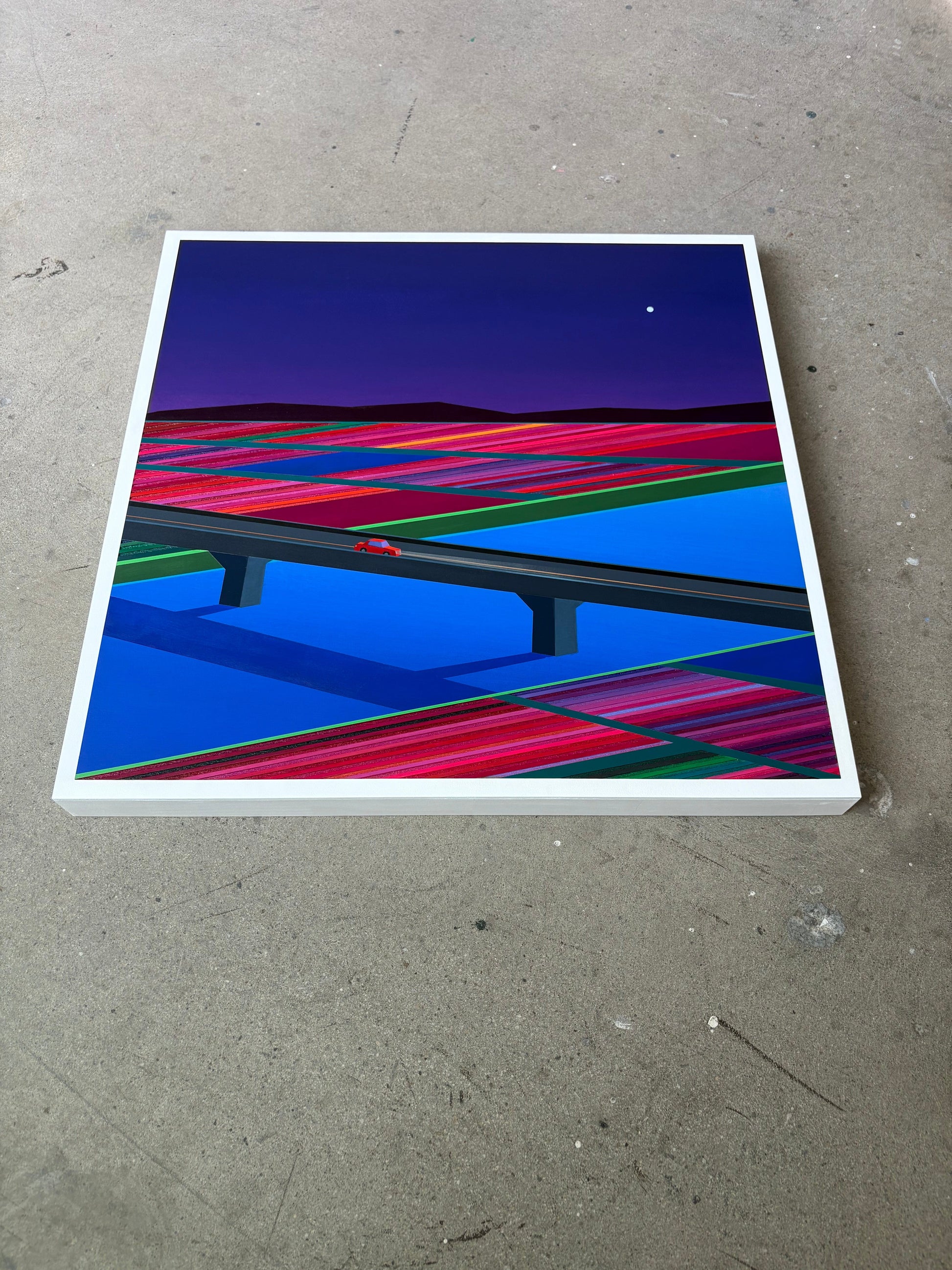 Patrick Déziel Oeuvre original - Techniques mixtes 24x24 Passage de nuit