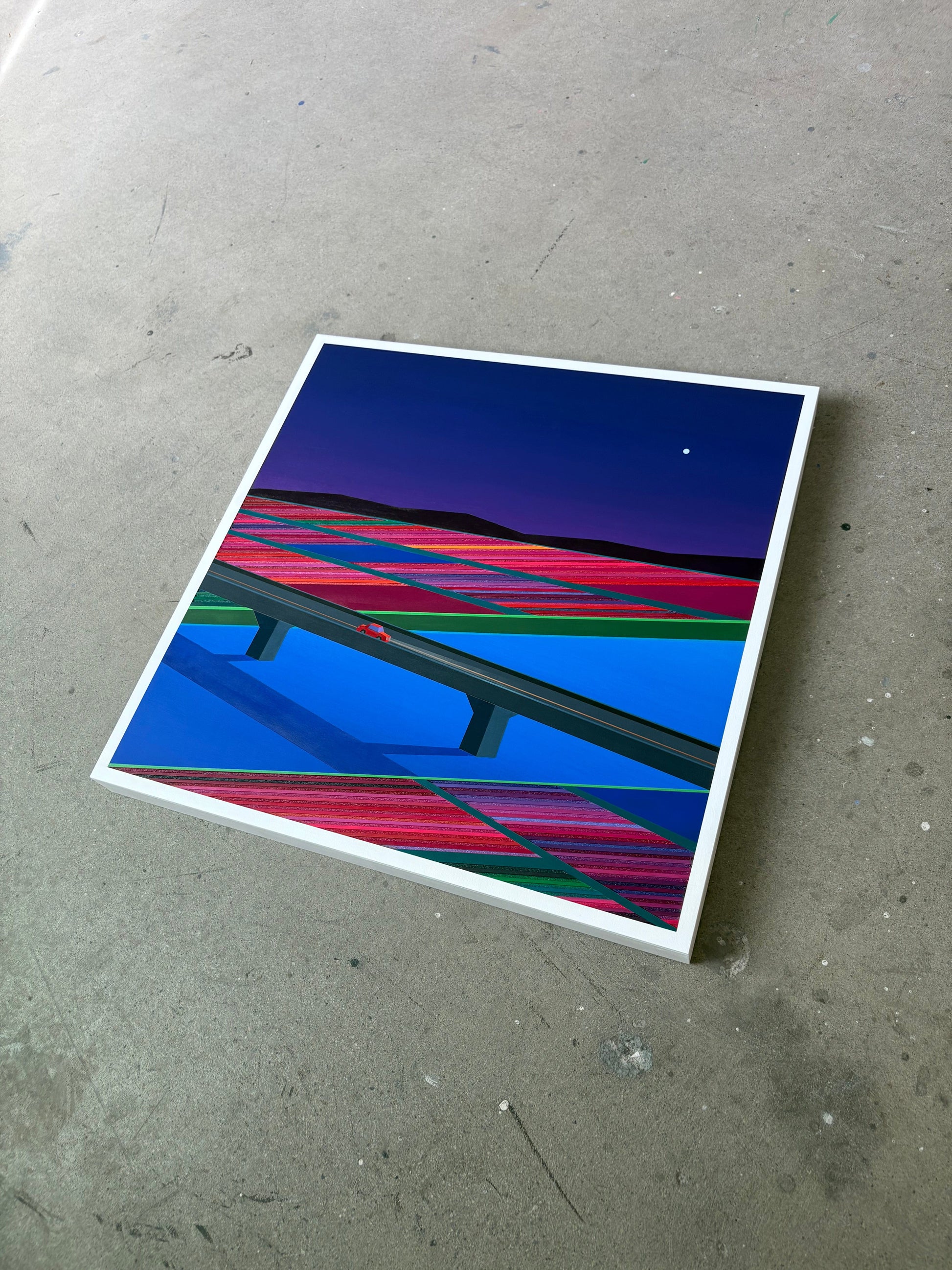 Patrick Déziel Oeuvre original - Techniques mixtes 24x24 Passage de nuit