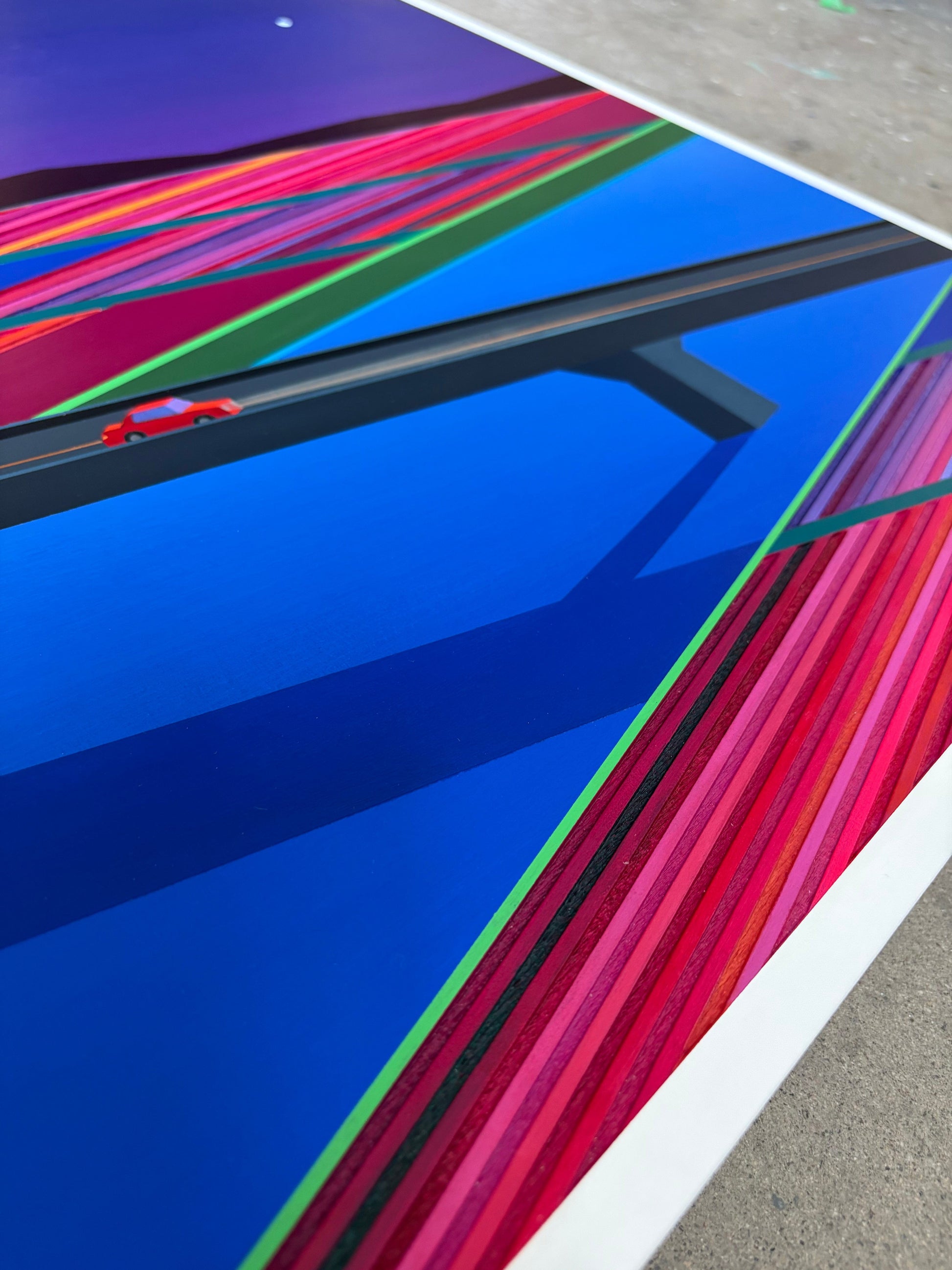 Patrick Déziel Oeuvre original - Techniques mixtes 24x24 Passage de nuit