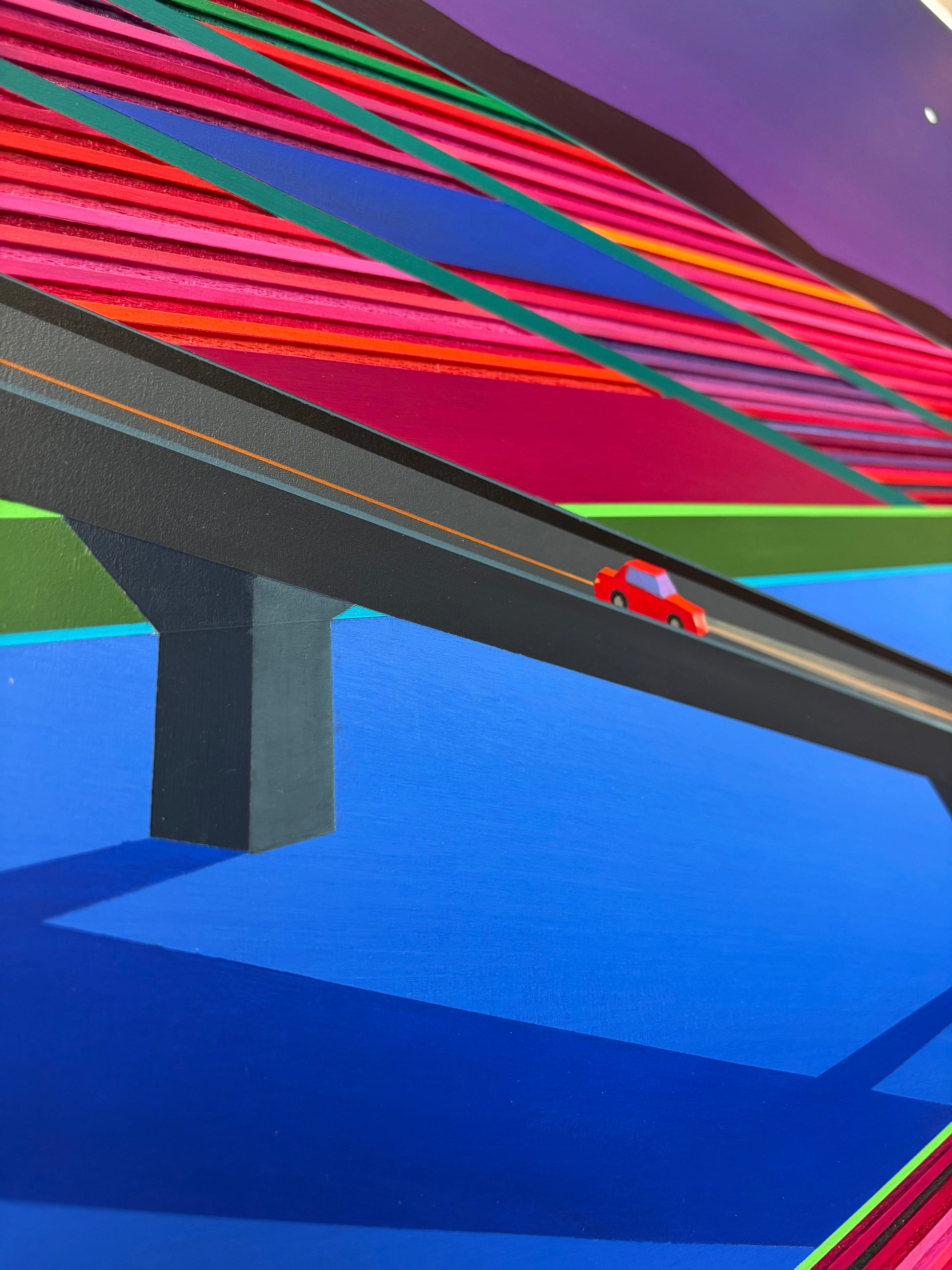 Patrick Déziel Oeuvre original - Techniques mixtes 24x24 Passage de nuit