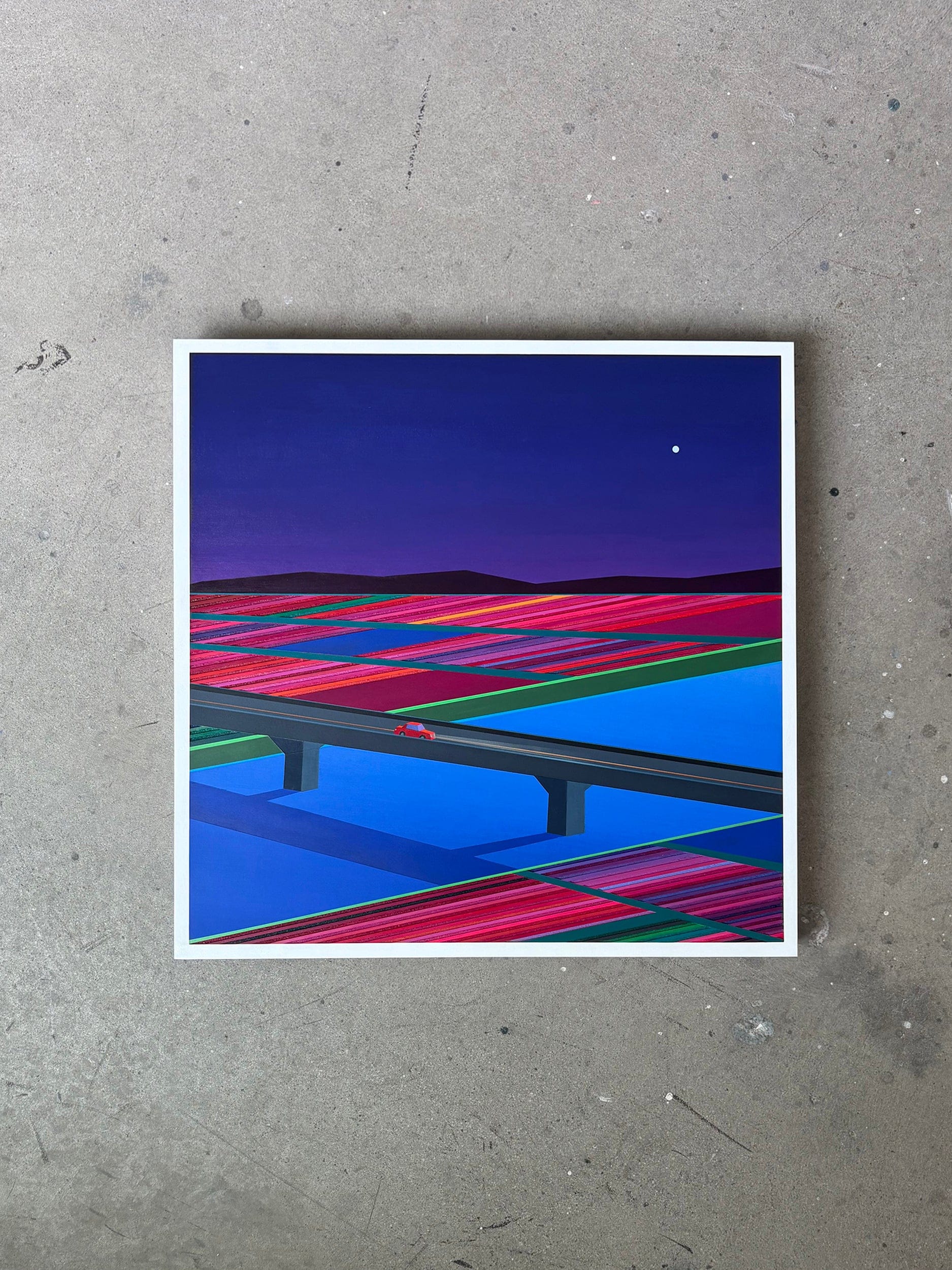 Patrick Déziel Oeuvre original - Techniques mixtes 24x24 Passage de nuit