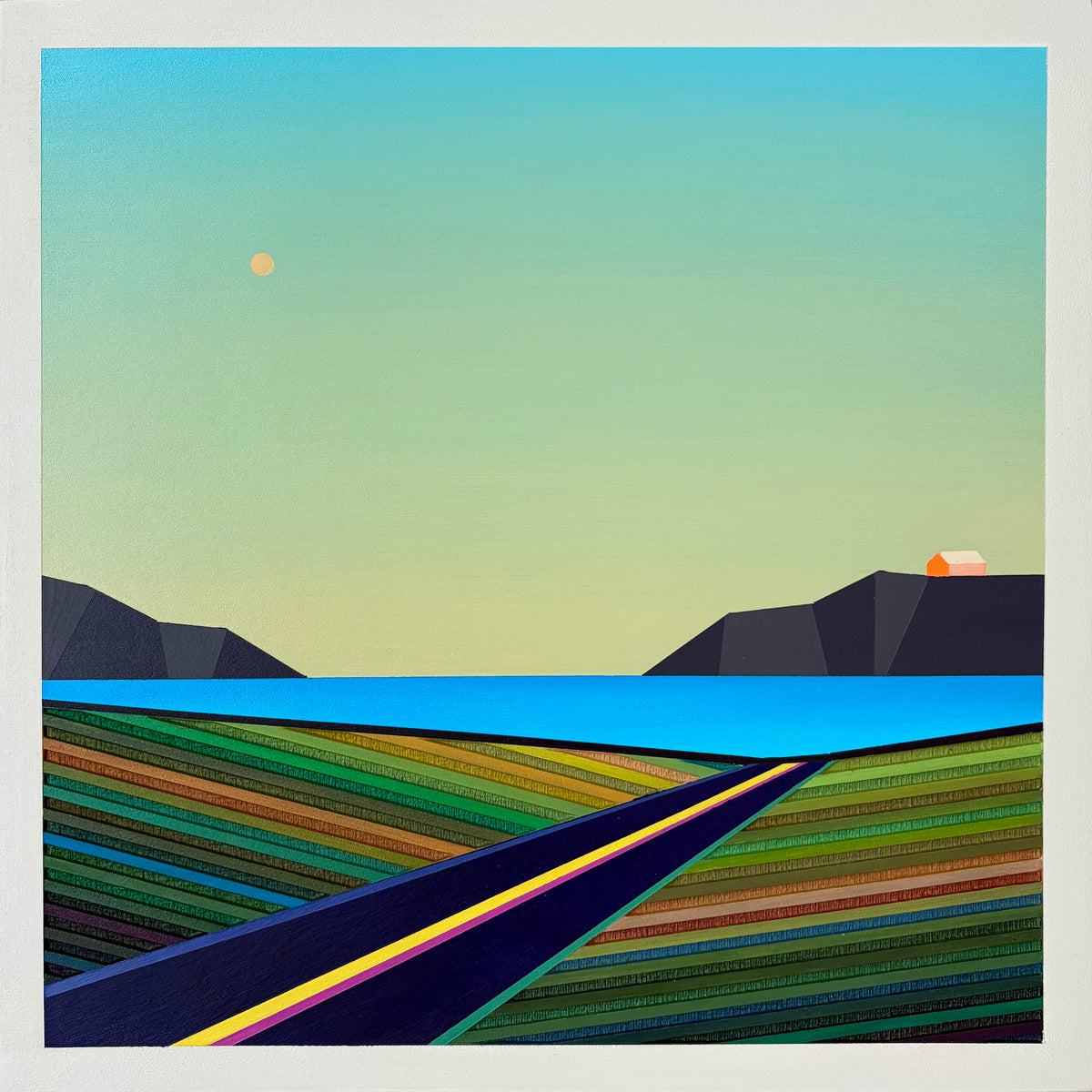 Patrick Déziel Oeuvre original - Techniques mixtes 12x12 Perché sur le rocher