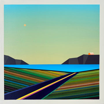 Patrick Déziel Oeuvre original - Techniques mixtes 12x12 Perché sur le rocher