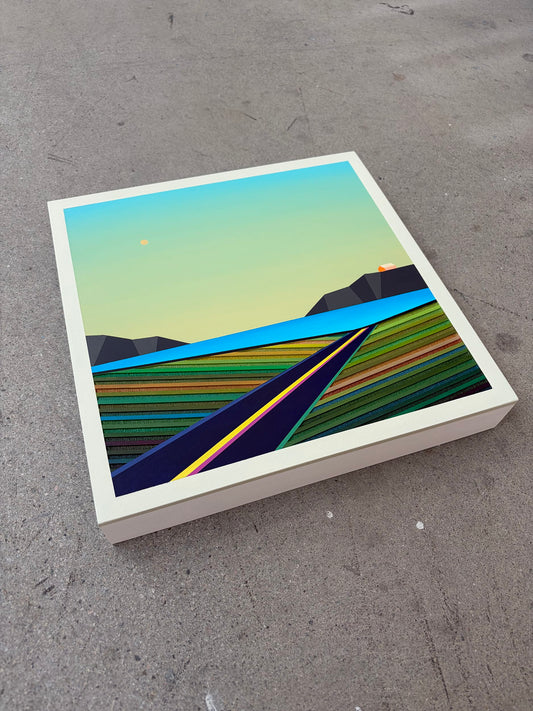 Patrick Déziel Oeuvre original - Techniques mixtes 12x12 Perché sur le rocher