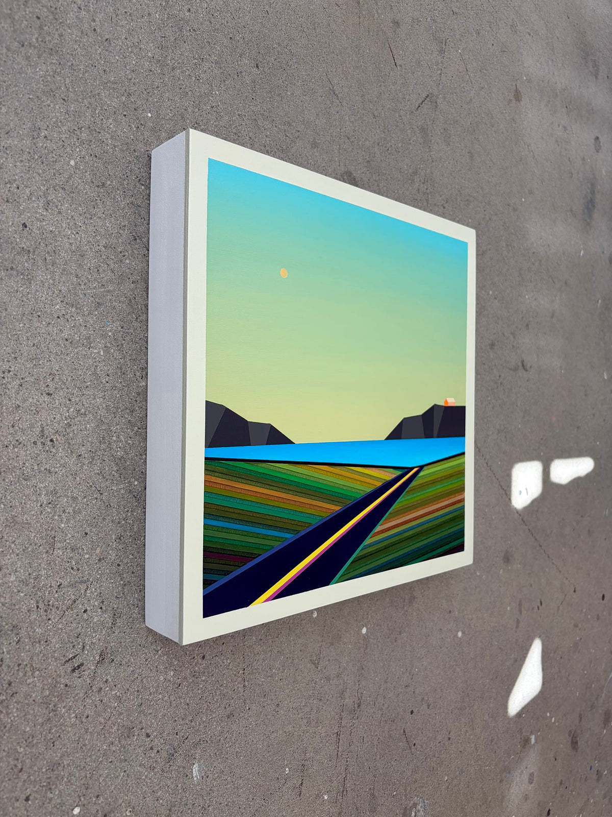 Patrick Déziel Oeuvre original - Techniques mixtes 12x12 Perché sur le rocher