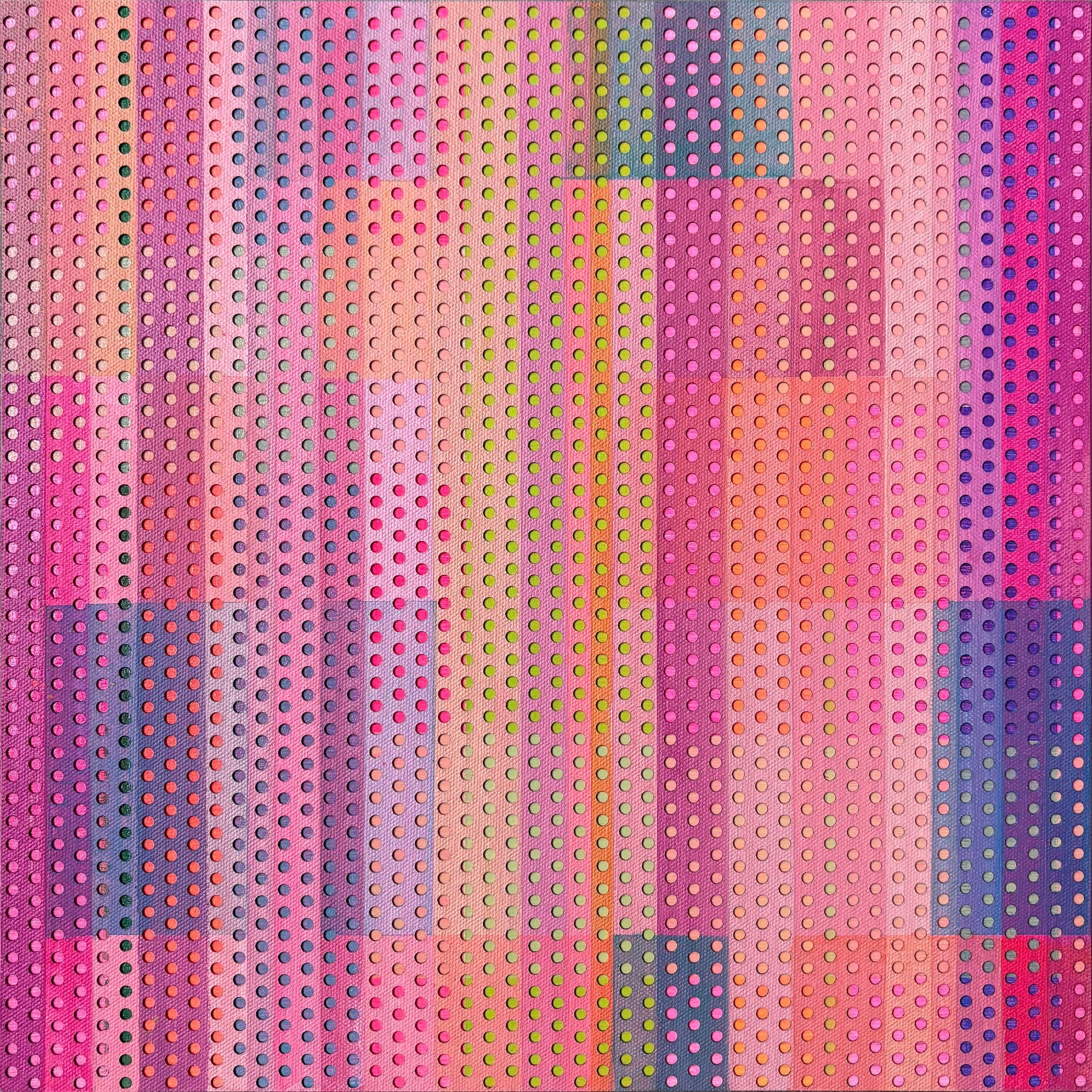 Patrick Déziel Oeuvre original - Techniques mixtes 12x12 Pink Crazy