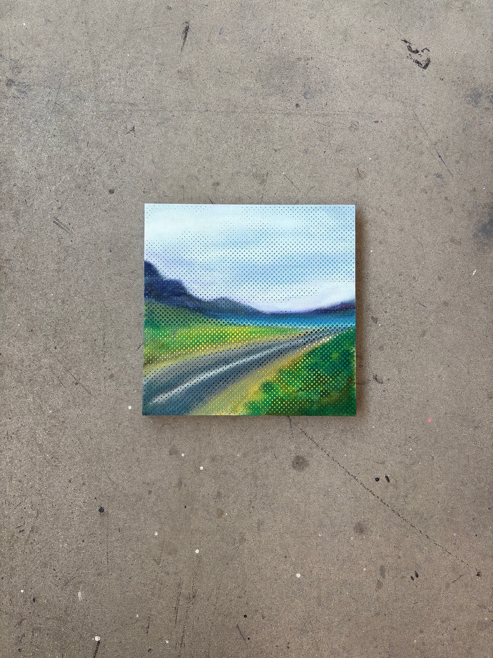 Patrick Déziel Oeuvre original - Techniques mixtes 12x12 Sous la pluie