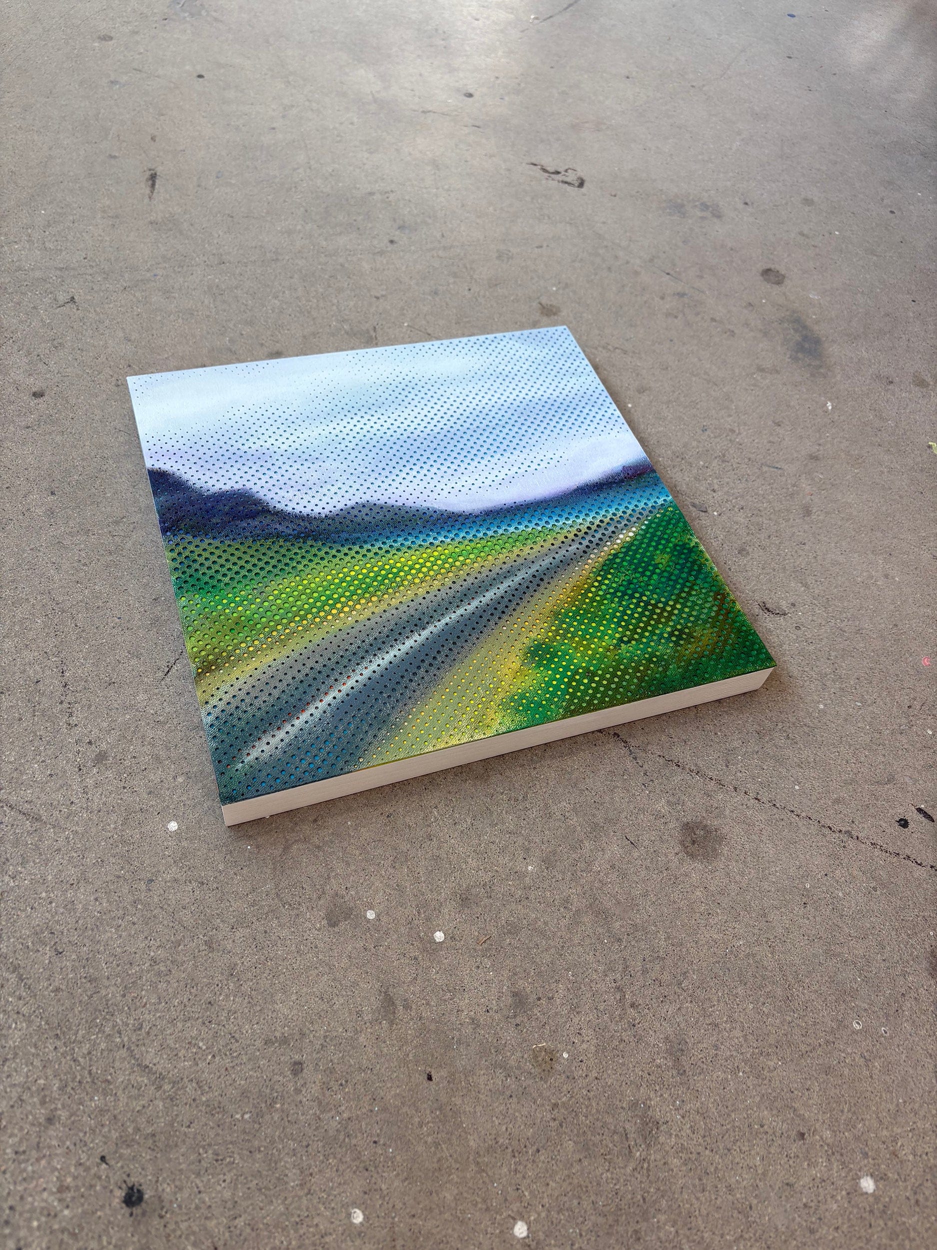 Patrick Déziel Oeuvre original - Techniques mixtes 12x12 Sous la pluie