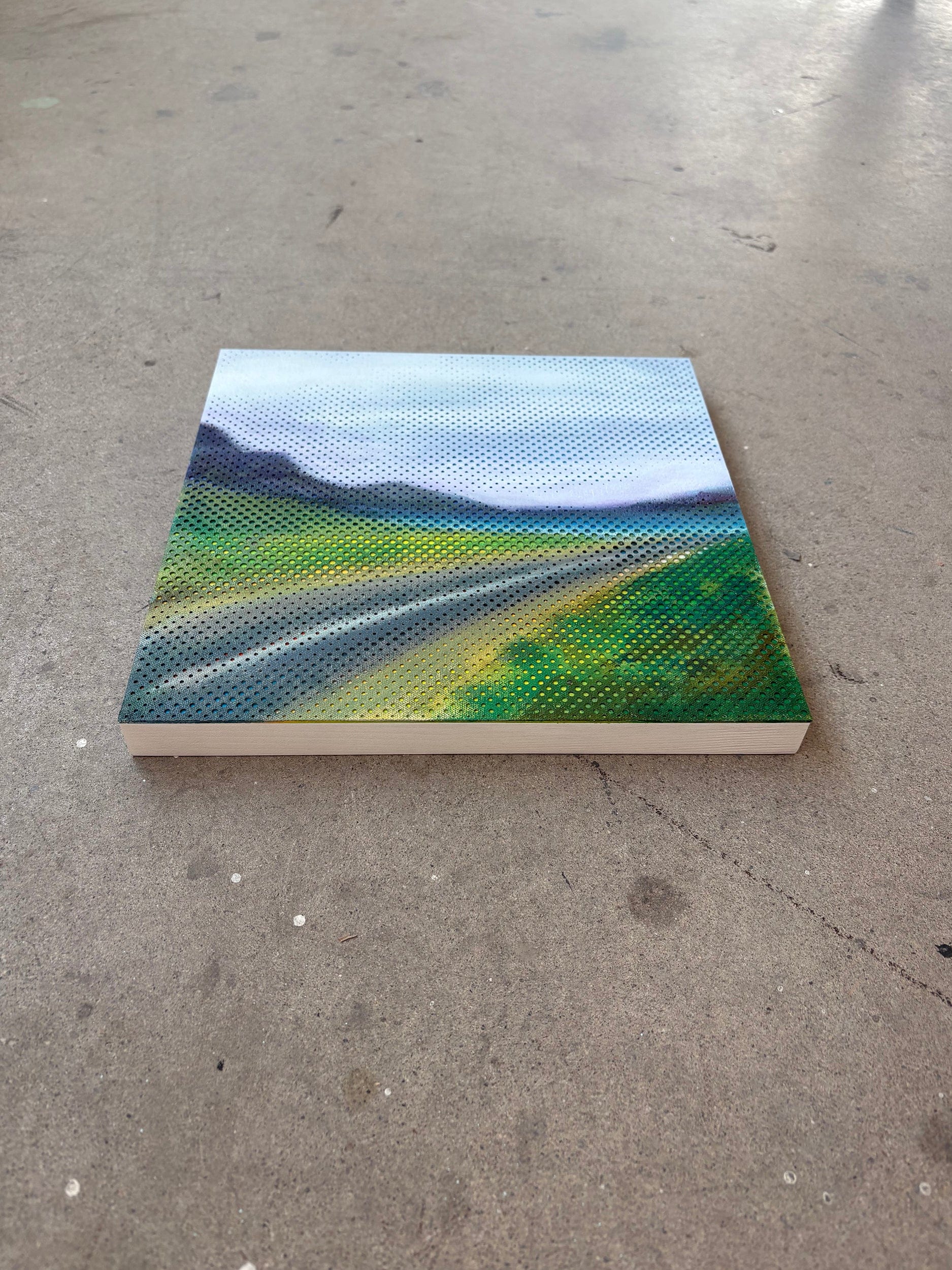 Patrick Déziel Oeuvre original - Techniques mixtes 12x12 Sous la pluie