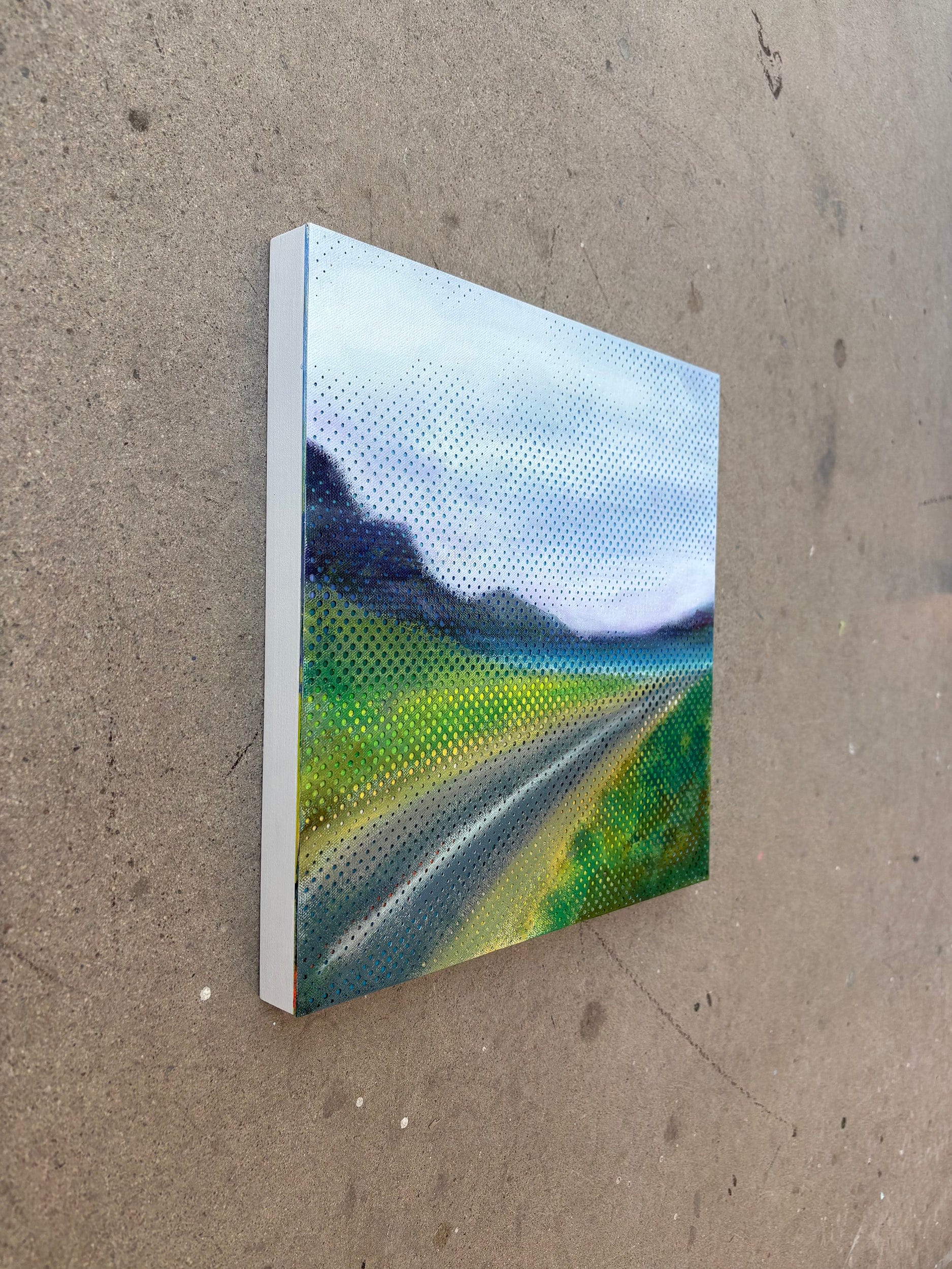 Patrick Déziel Oeuvre original - Techniques mixtes 12x12 Sous la pluie