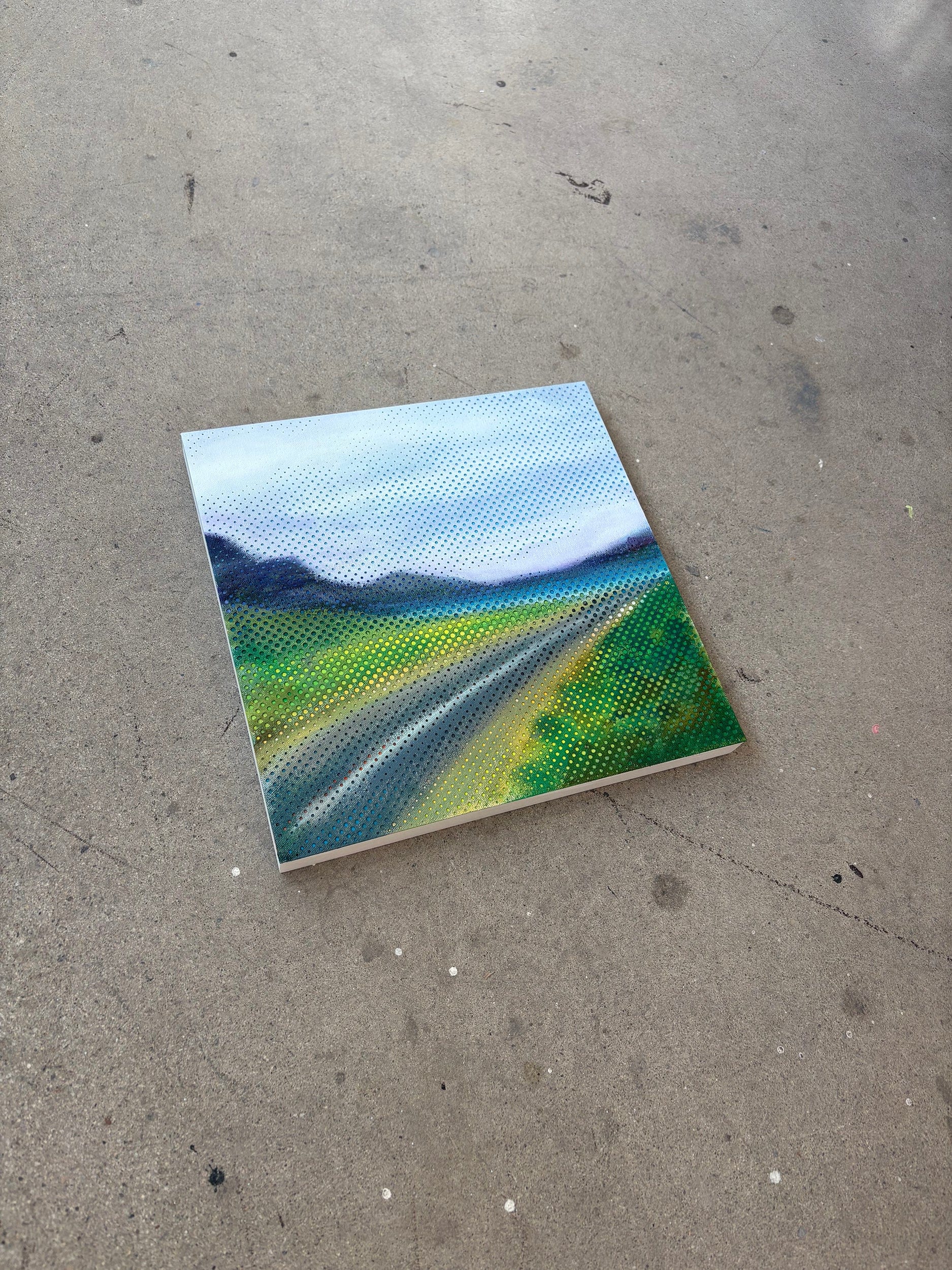 Patrick Déziel Oeuvre original - Techniques mixtes 12x12 Sous la pluie