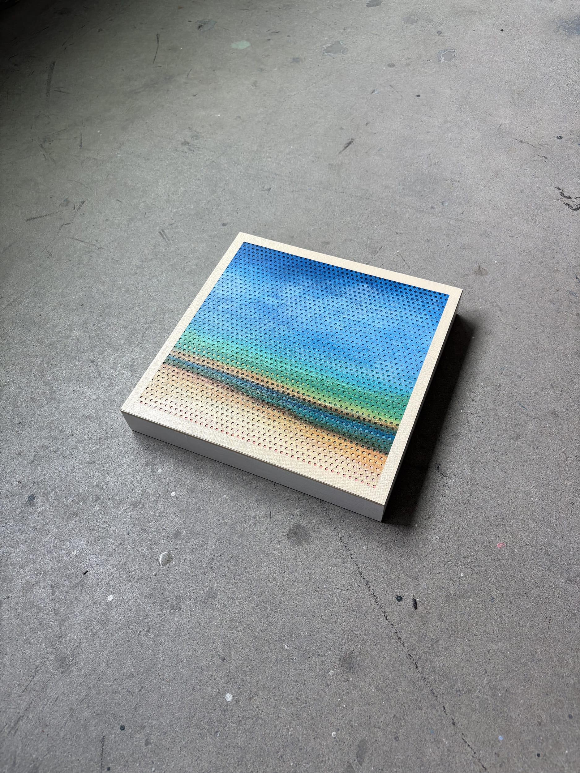 Patrick Déziel Oeuvre original - Techniques mixtes 12x12 Sur la plage