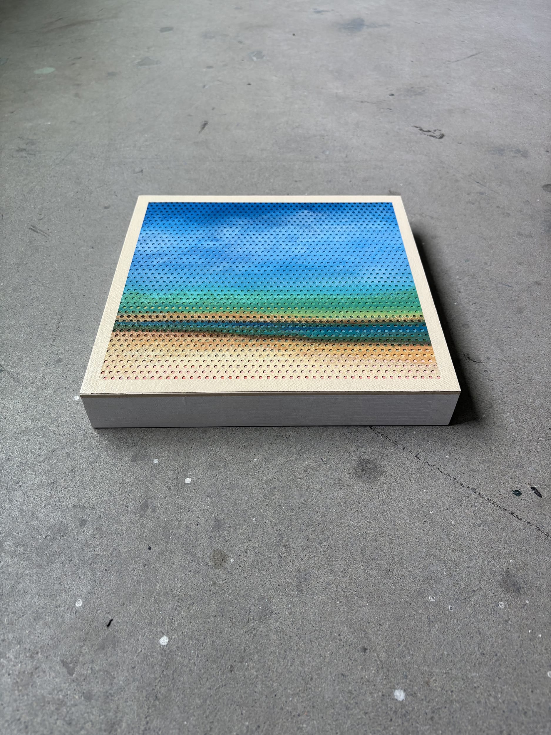 Patrick Déziel Oeuvre original - Techniques mixtes 12x12 Sur la plage