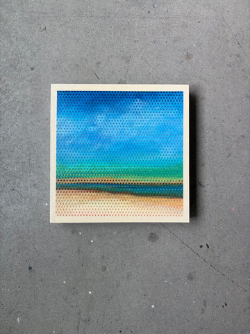 Patrick Déziel Oeuvre original - Techniques mixtes 12x12 Sur la plage