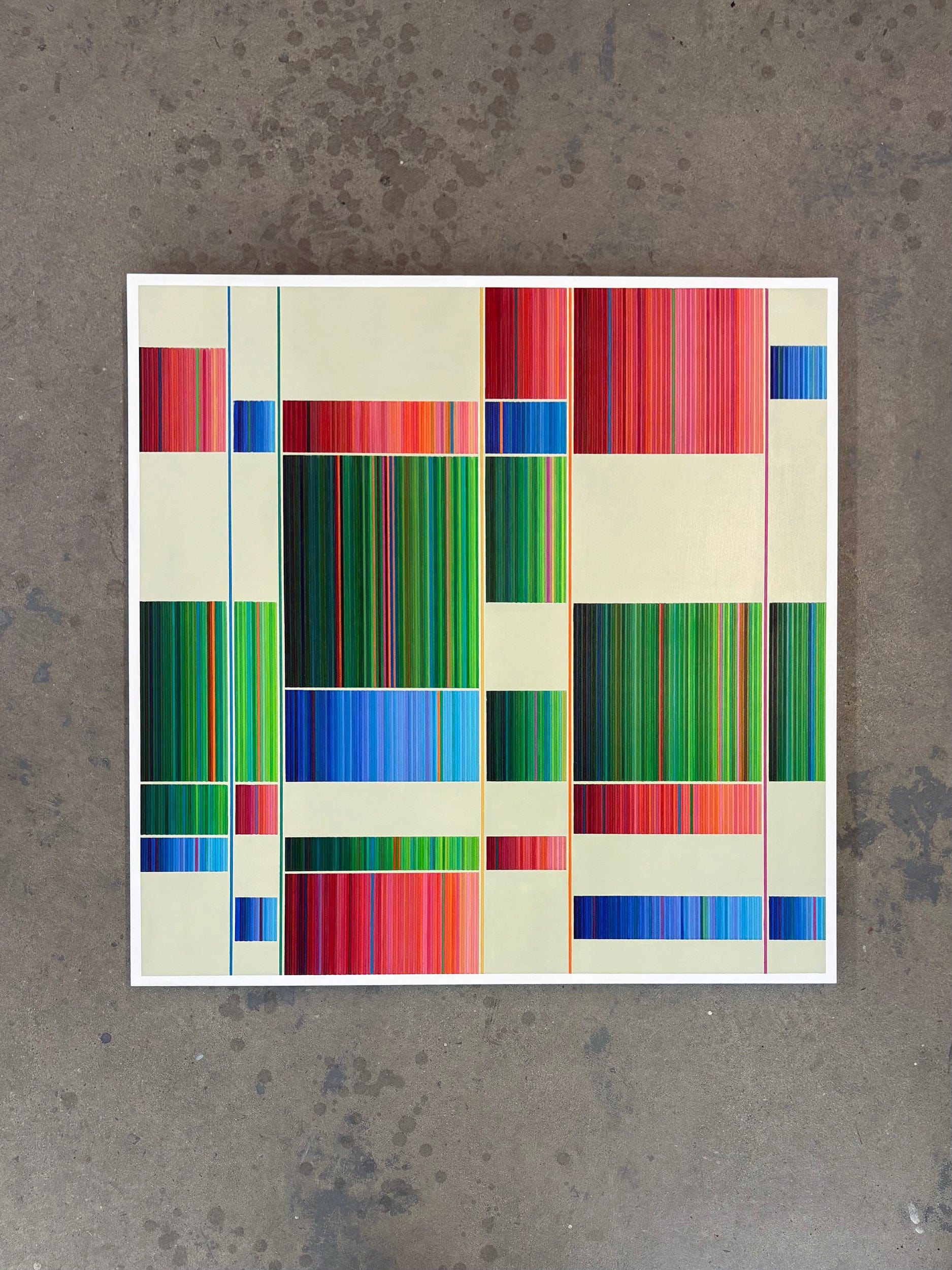 Patrick Déziel Oeuvre original - Techniques mixtes 36x36 Tetris