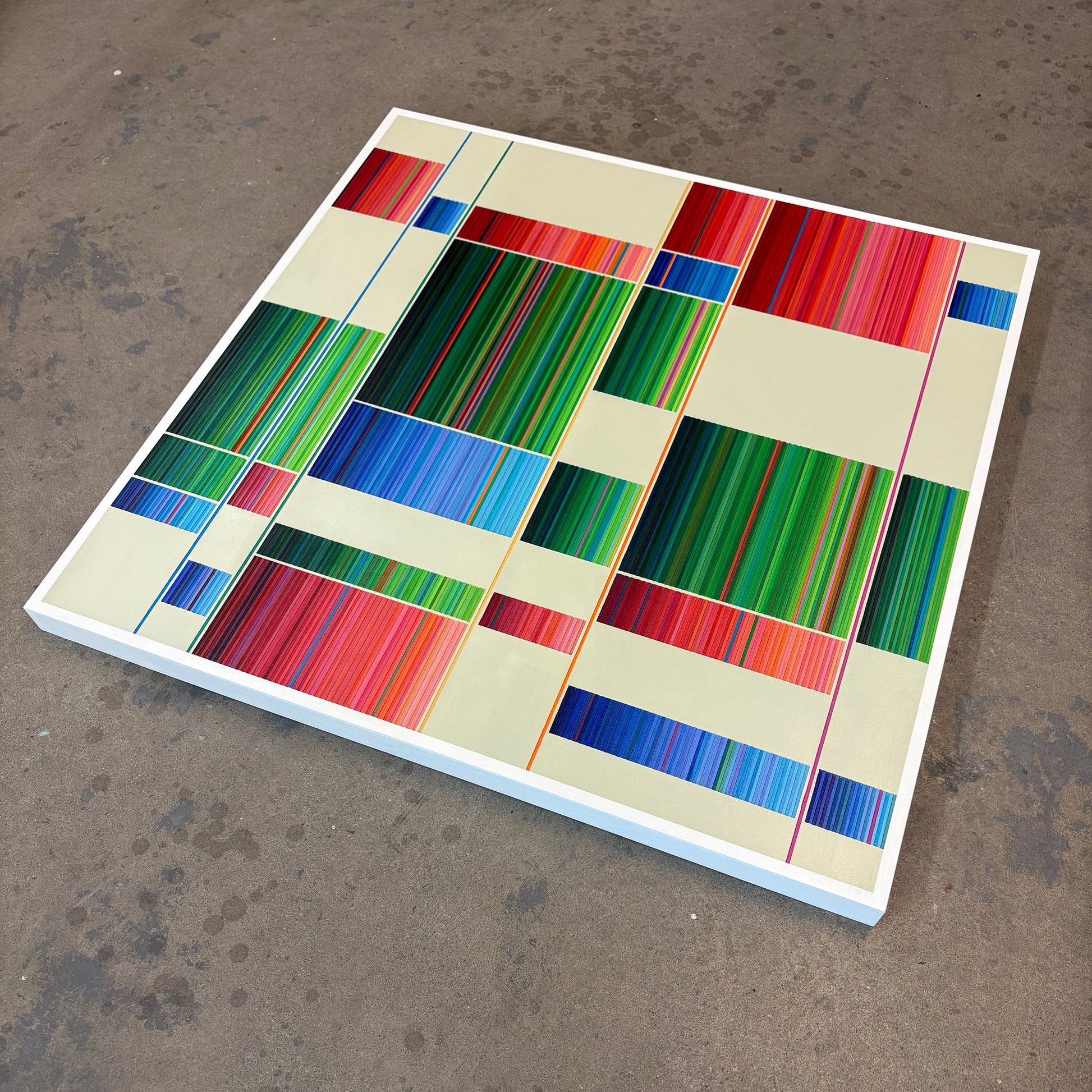 Patrick Déziel Oeuvre original - Techniques mixtes 36x36 Tetris