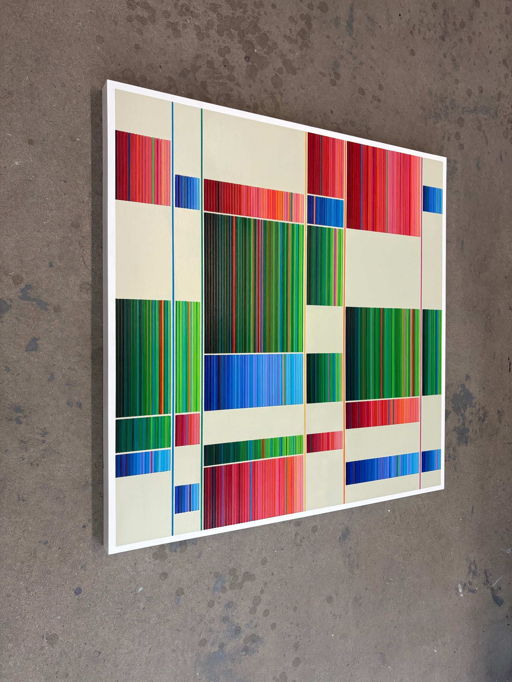 Patrick Déziel Oeuvre original - Techniques mixtes 36x36 Tetris