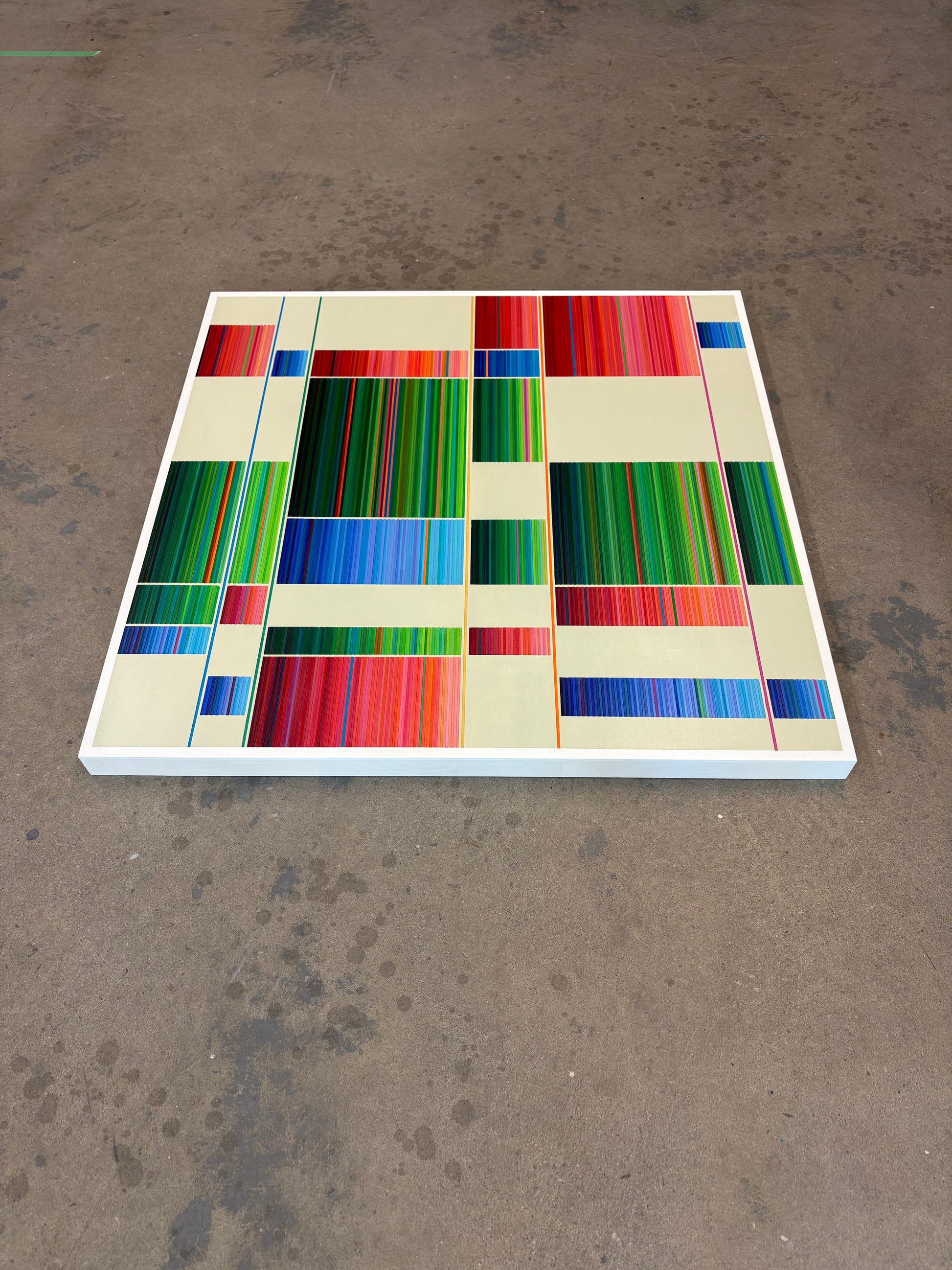 Patrick Déziel Oeuvre original - Techniques mixtes 36x36 Tetris