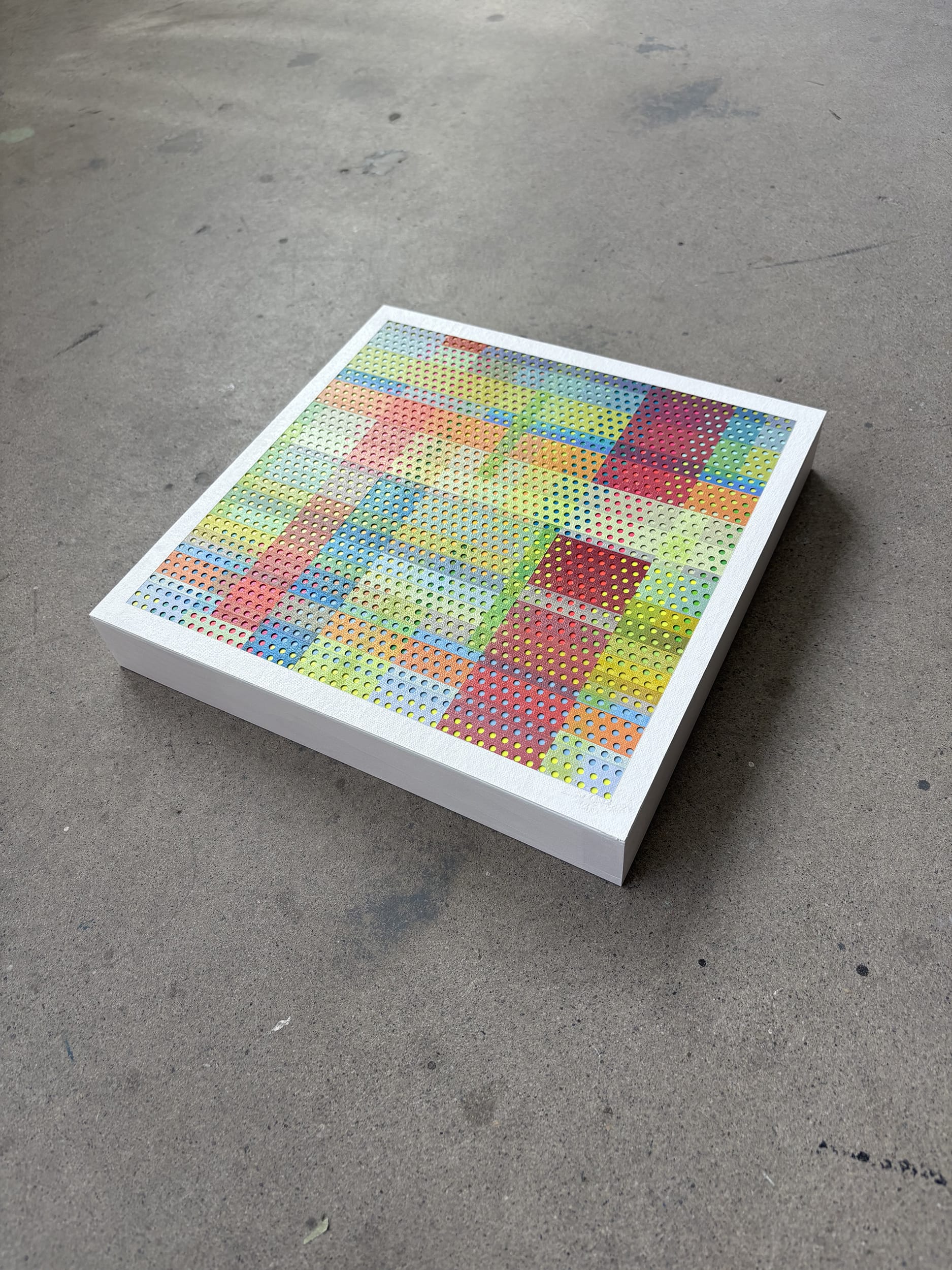 Patrick Déziel Oeuvre original - Techniques mixtes 12x12 Trame écossaise