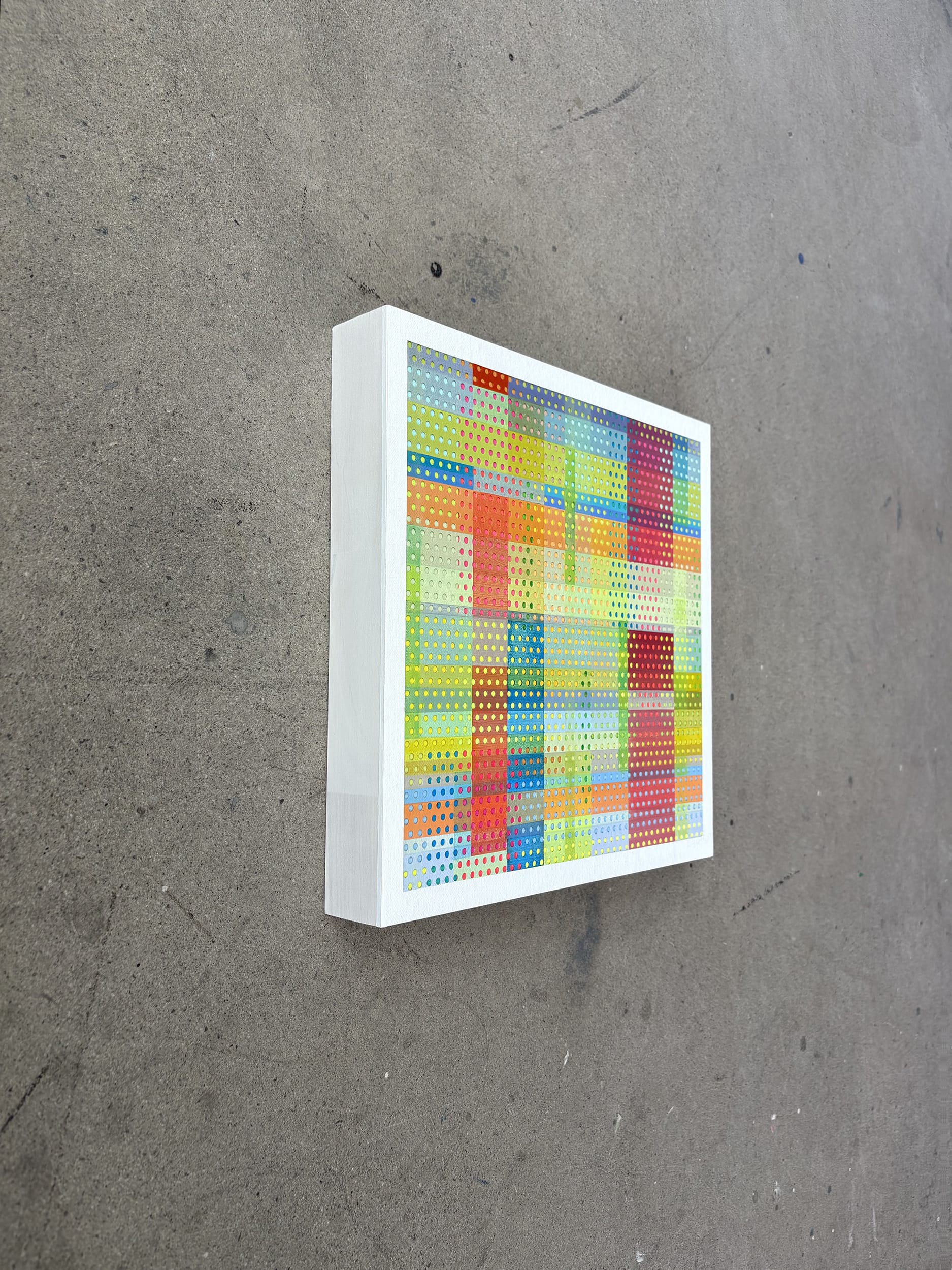 Patrick Déziel Oeuvre original - Techniques mixtes 12x12 Trame écossaise